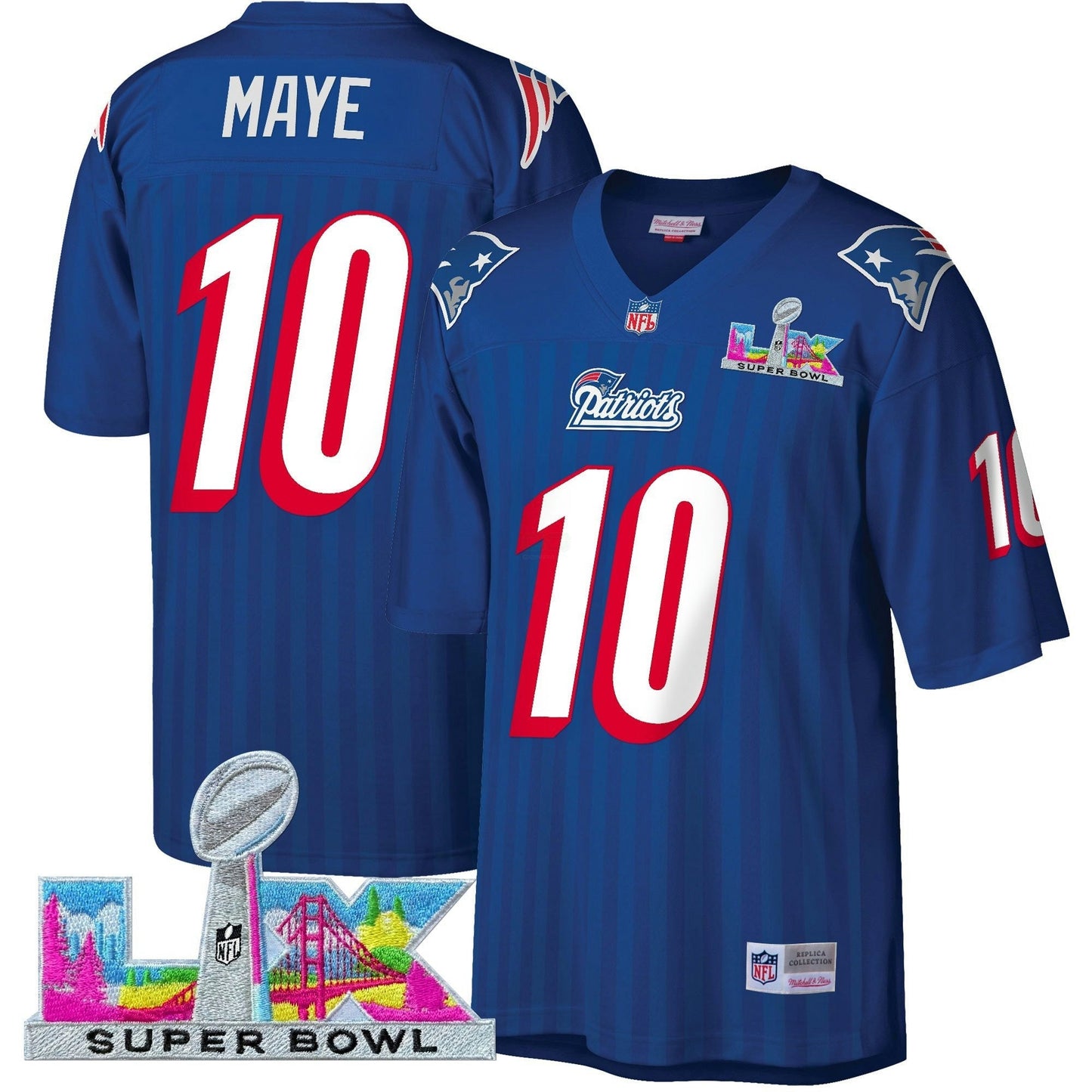 Camisa NFL Men’s New England Super Bowl LX Throwback Jersey