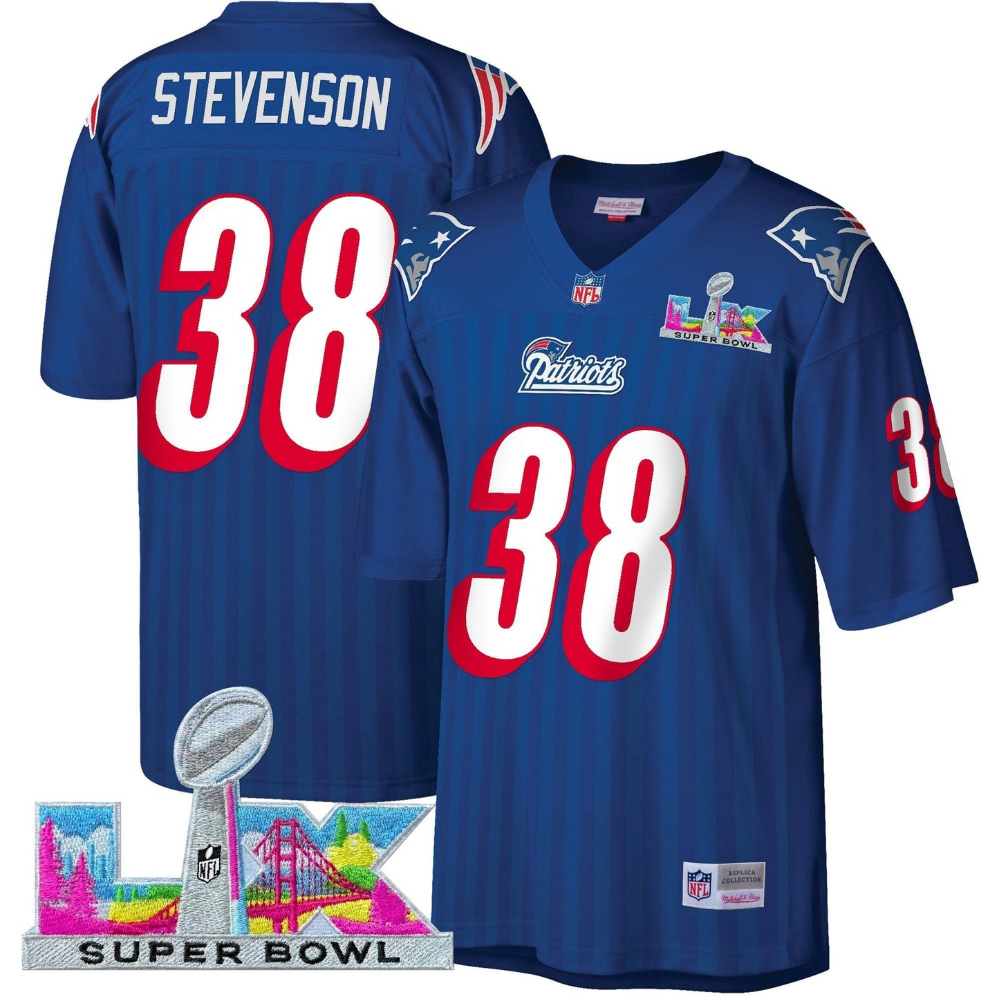 Camisa NFL Men’s New England Super Bowl LX Throwback Jersey