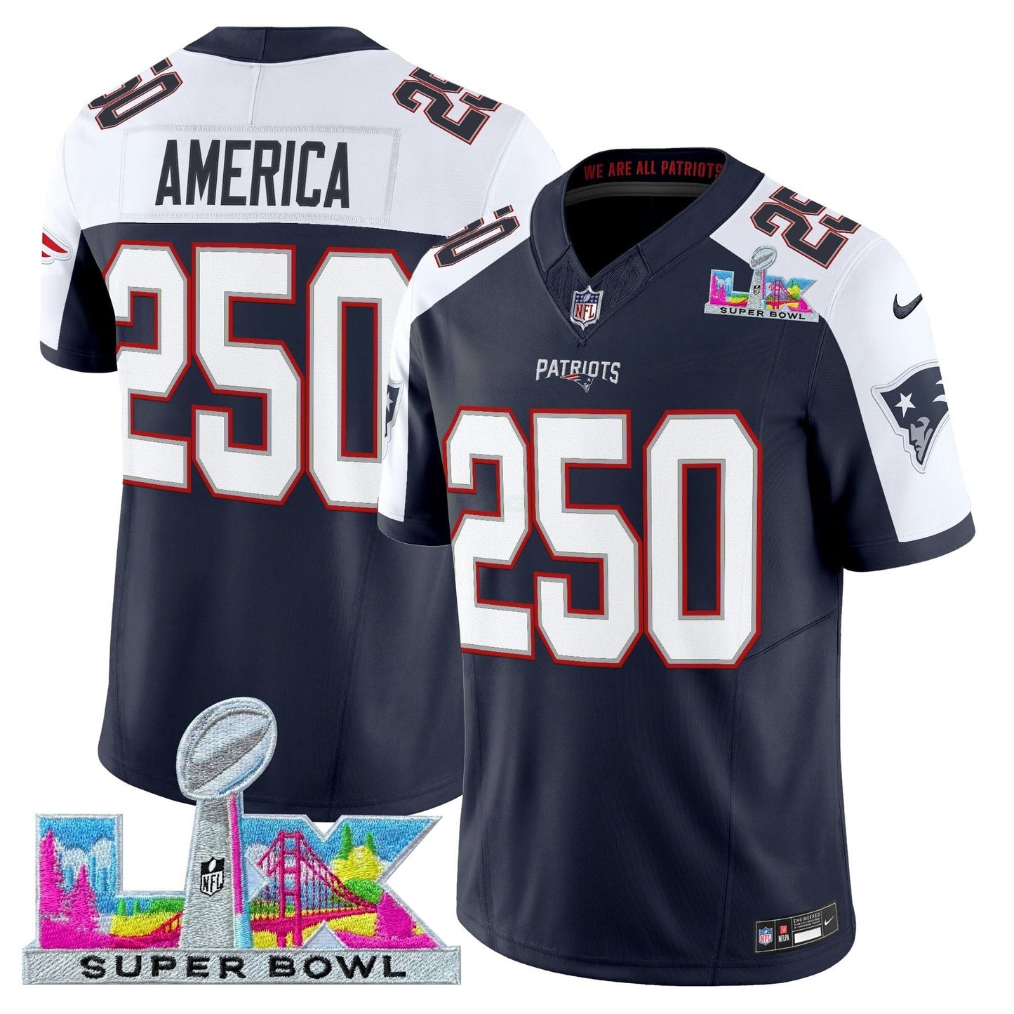 Camisa NFL Men’s New England Super Bowl LX Vapor Limited Jersey