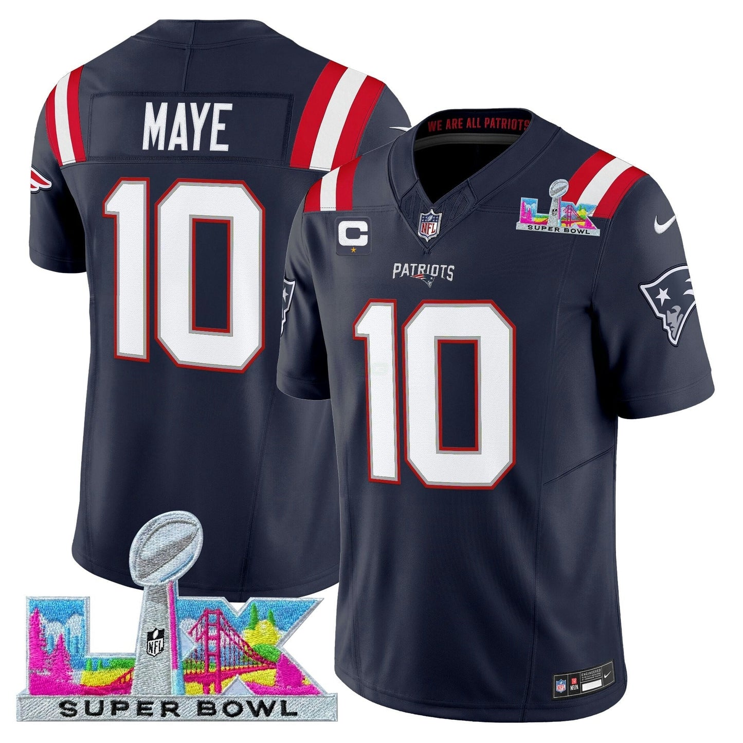 Camisa NFL Men’s New England Super Bowl LX Vapor Limited Jersey