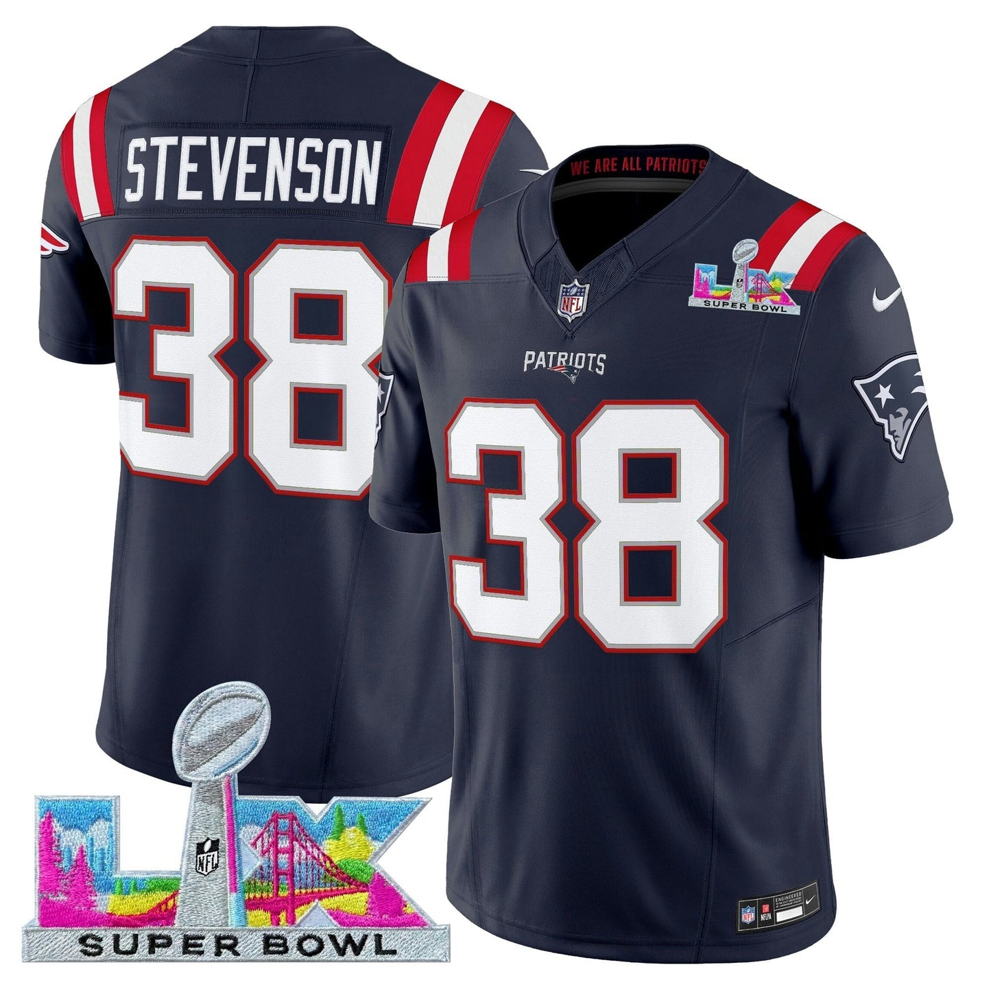 Camisa NFL Men’s New England Super Bowl LX Vapor Limited Jersey