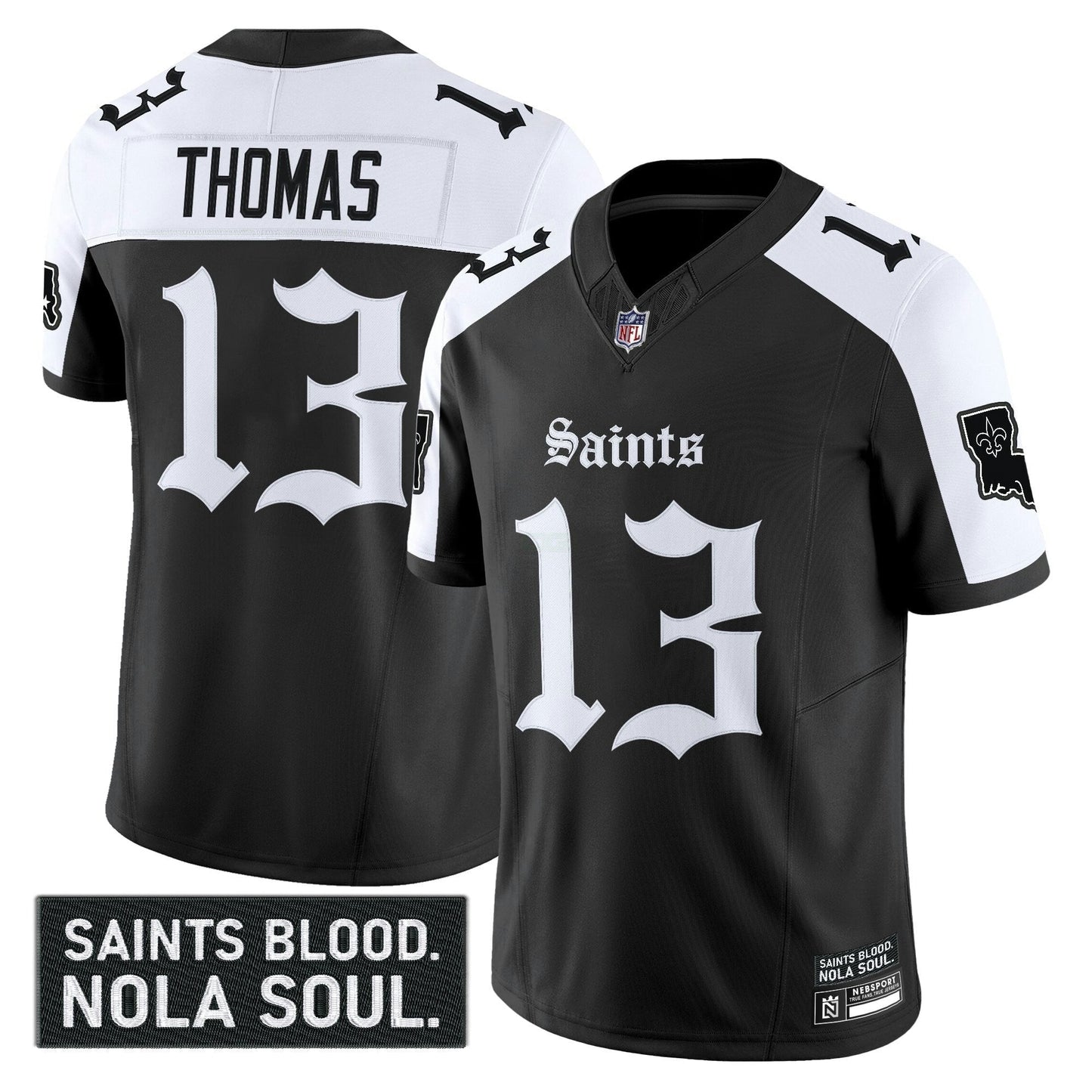 Camisa NFL Men’s New Orleans ‘Gothic Vieux Carré Edition’ Vapor Jersey