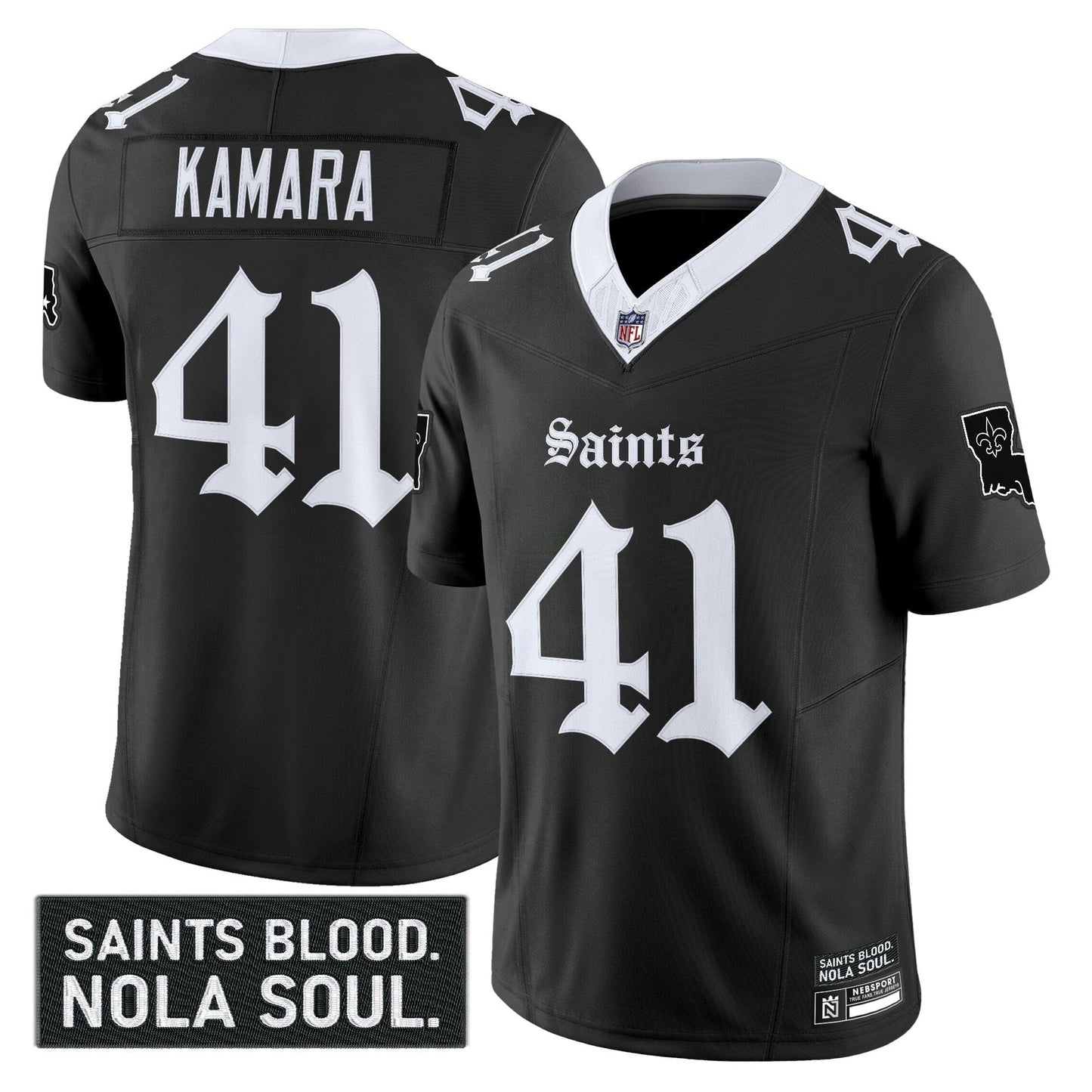 Camisa NFL Men’s New Orleans ‘Gothic Vieux Carré Edition’ Vapor Jersey