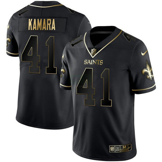 Camisa NFL Men’s New Orleans Preta Dourada Jersey