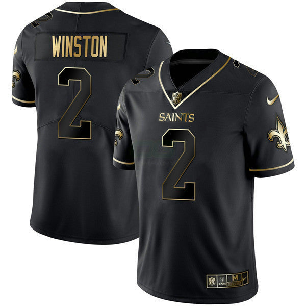 Camisa NFL Men’s New Orleans Preta Dourada Jersey