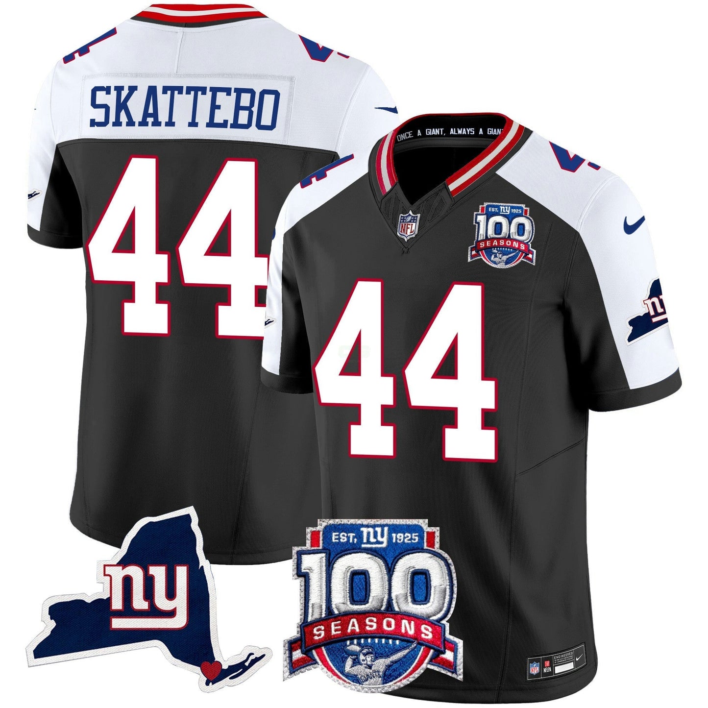 Camisa NFL Men’s New York 100th Season & State Patch Vapor Limited Jersey
