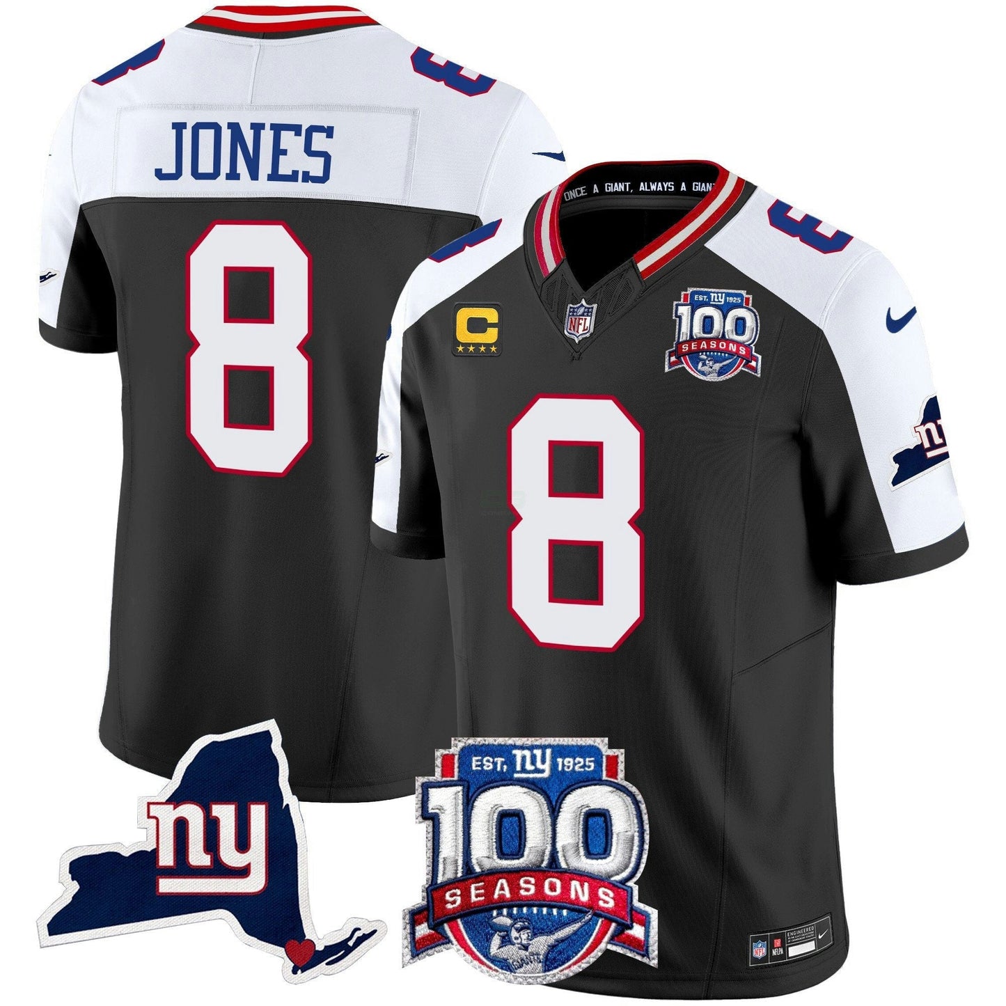 Camisa NFL Men’s New York 100th Season & State Patch Vapor Limited Jersey
