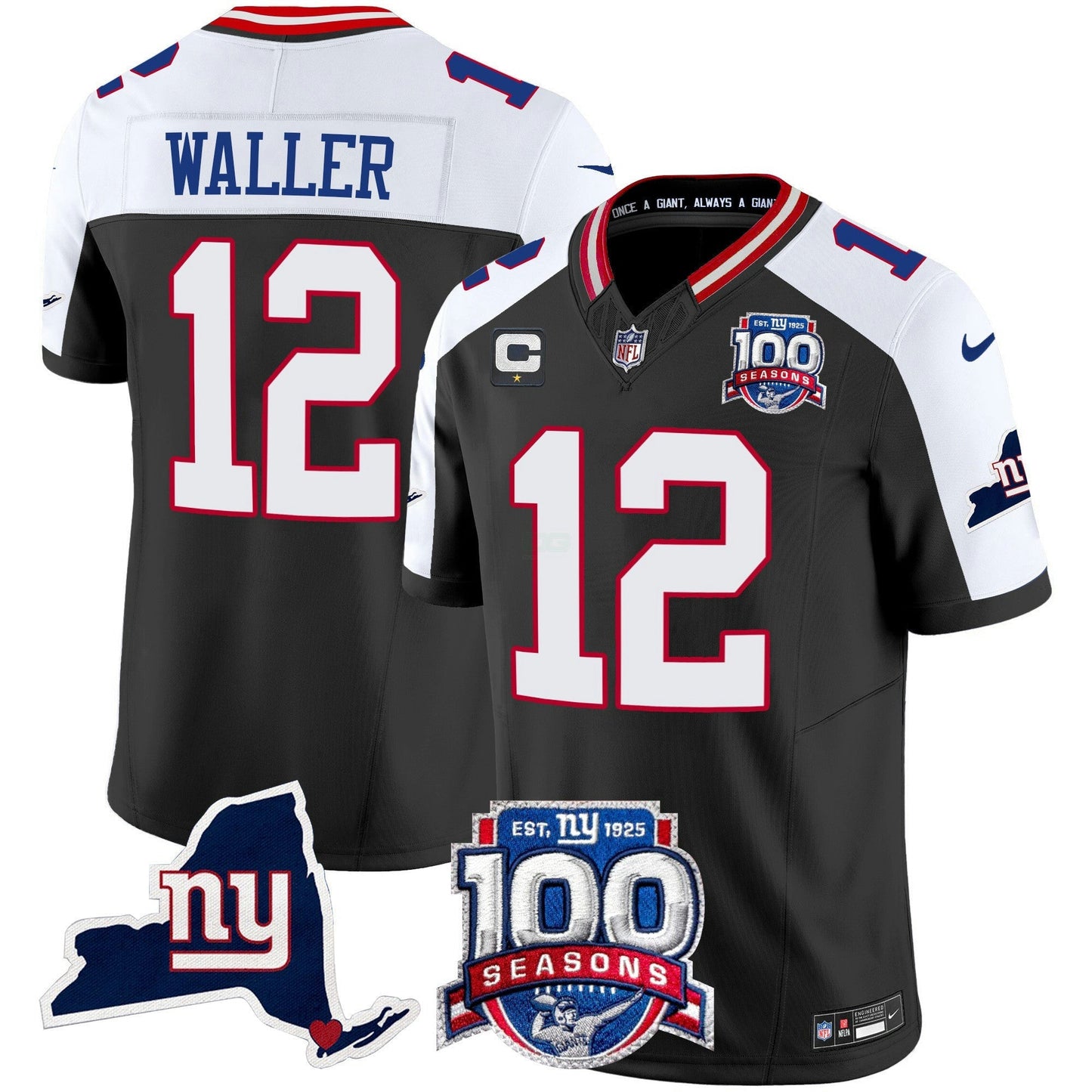 Camisa NFL Men’s New York 100th Season & State Patch Vapor Limited Jersey