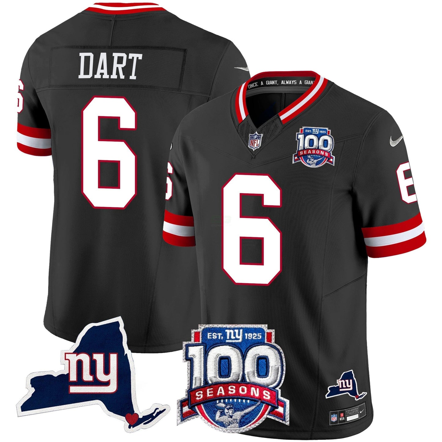 Camisa NFL Men’s New York 100th Season & State Patch Vapor Limited Jersey