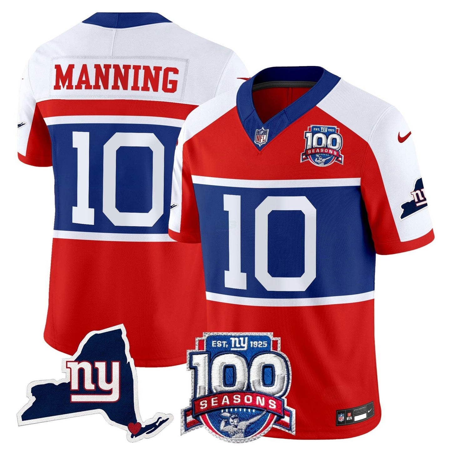 Camisa NFL Men’s New York ‘Century Red’ 100th Commemorative Vapor Jersey V2