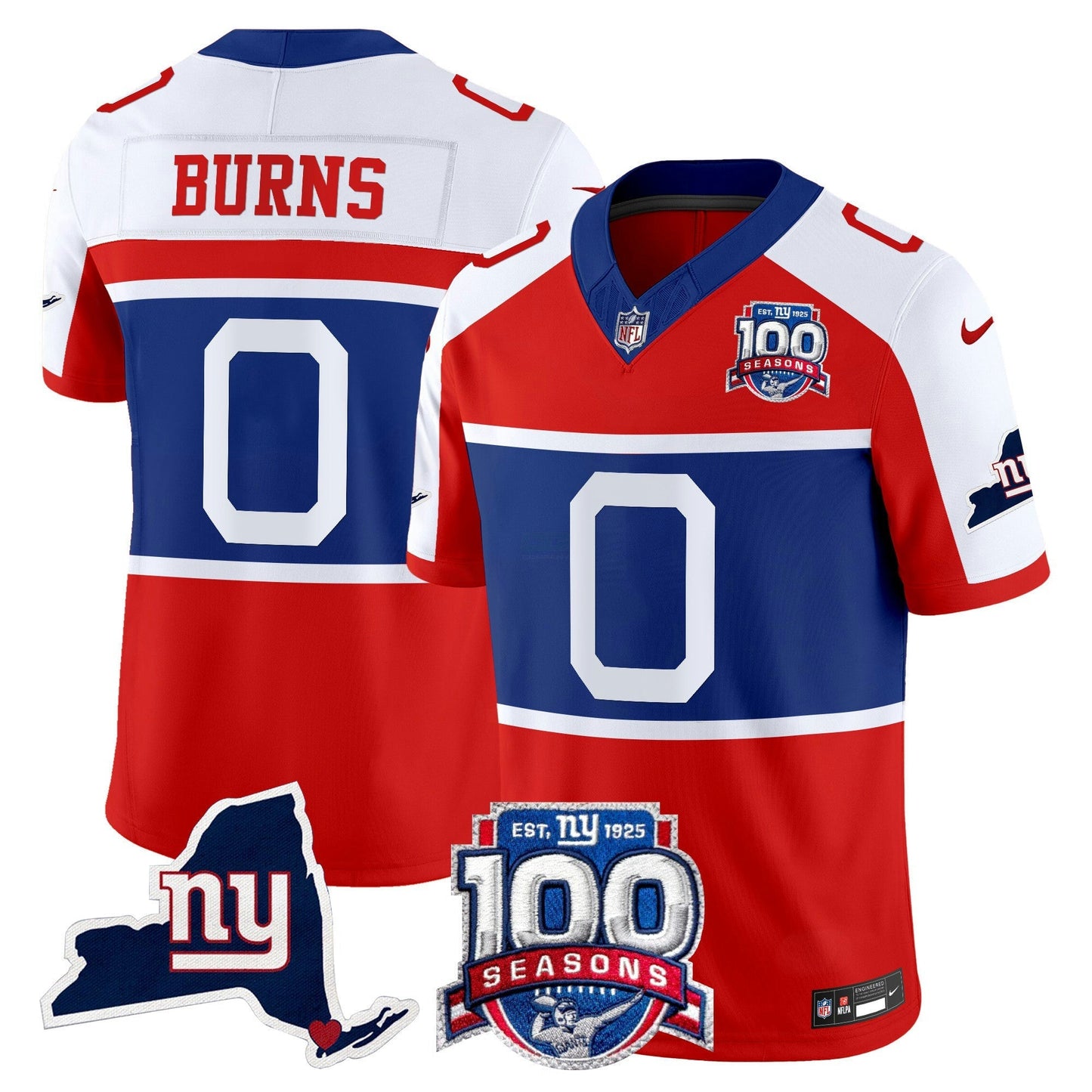 Camisa NFL Men’s New York ‘Century Red’ 100th Commemorative Vapor Jersey V2