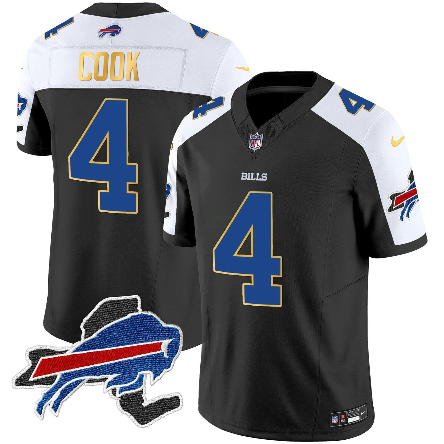 Camisa NFL Men’s New York Patch Dourada Trim Vapor Jersey