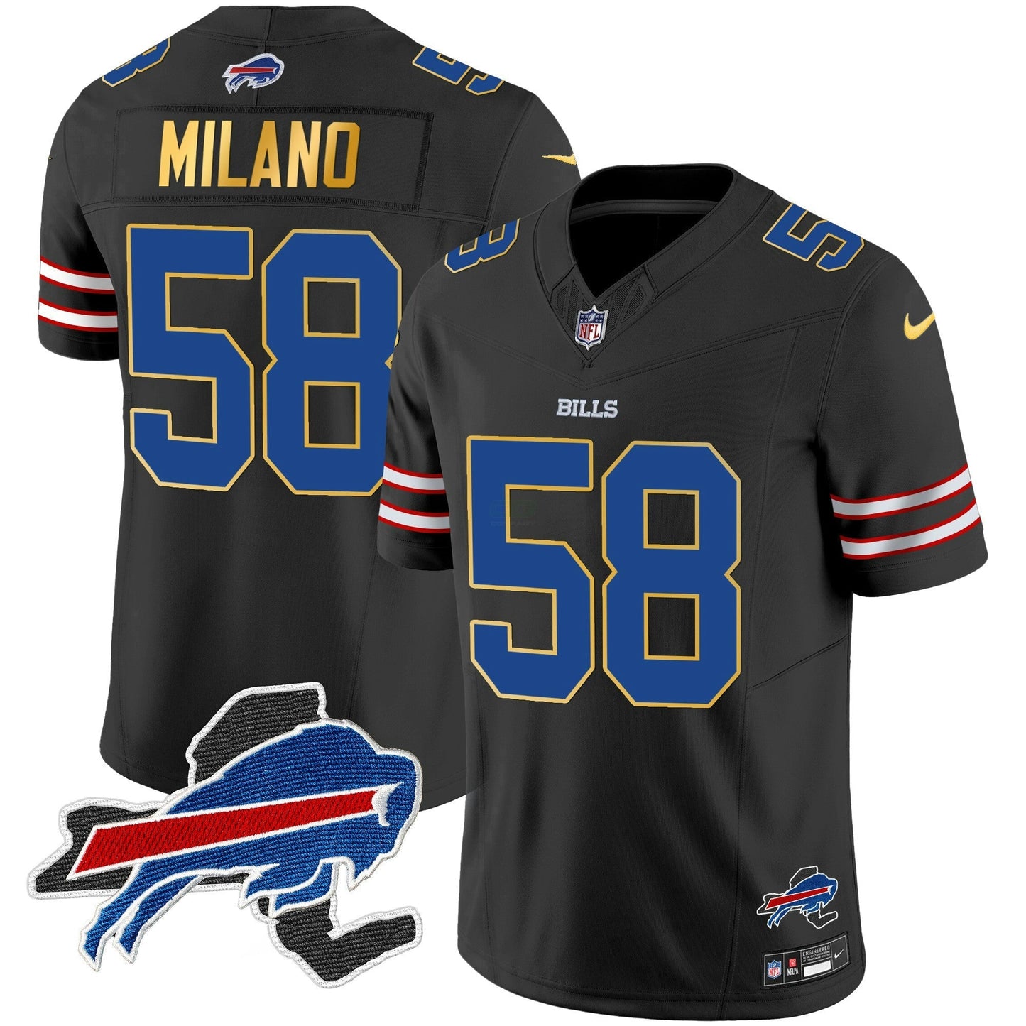 Camisa NFL Men’s New York Patch Dourada Trim Vapor Jersey