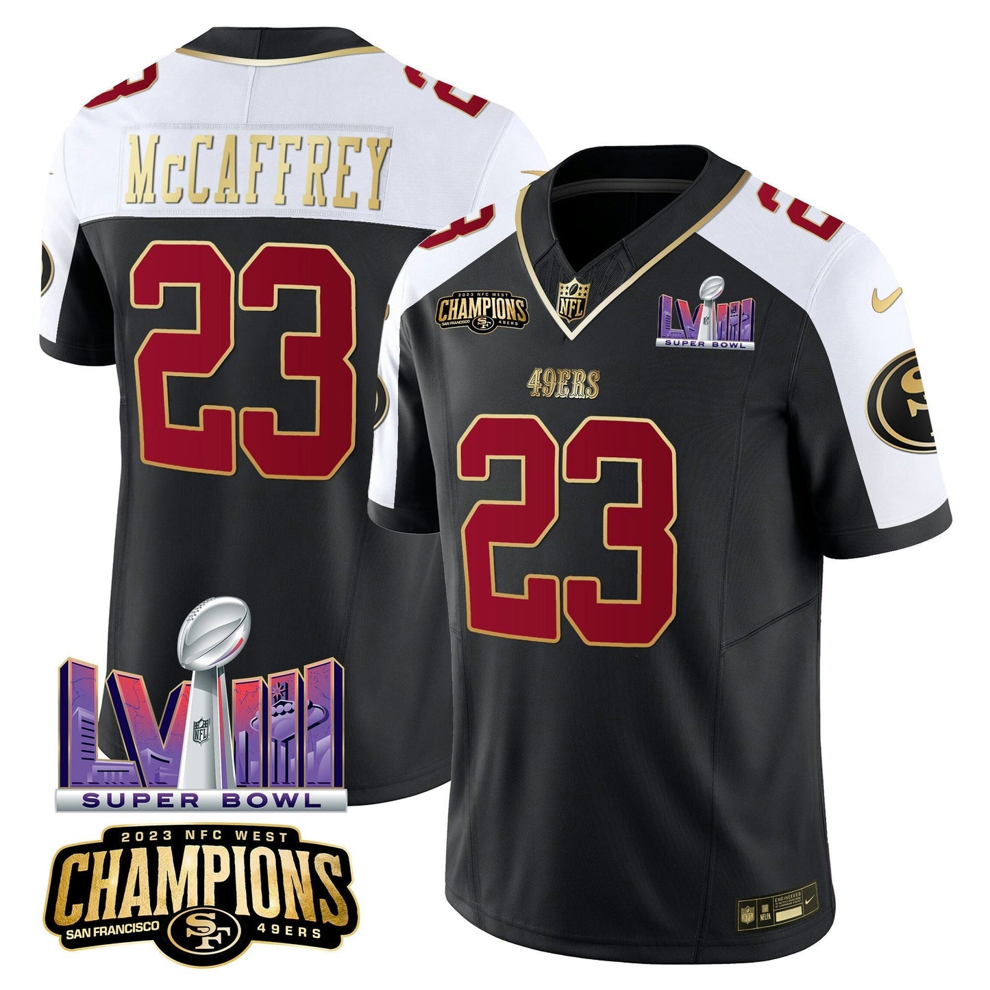 Camisa NFL Men’s NFC West Champions & Super Bowl LVIII Patch Vapor Jersey