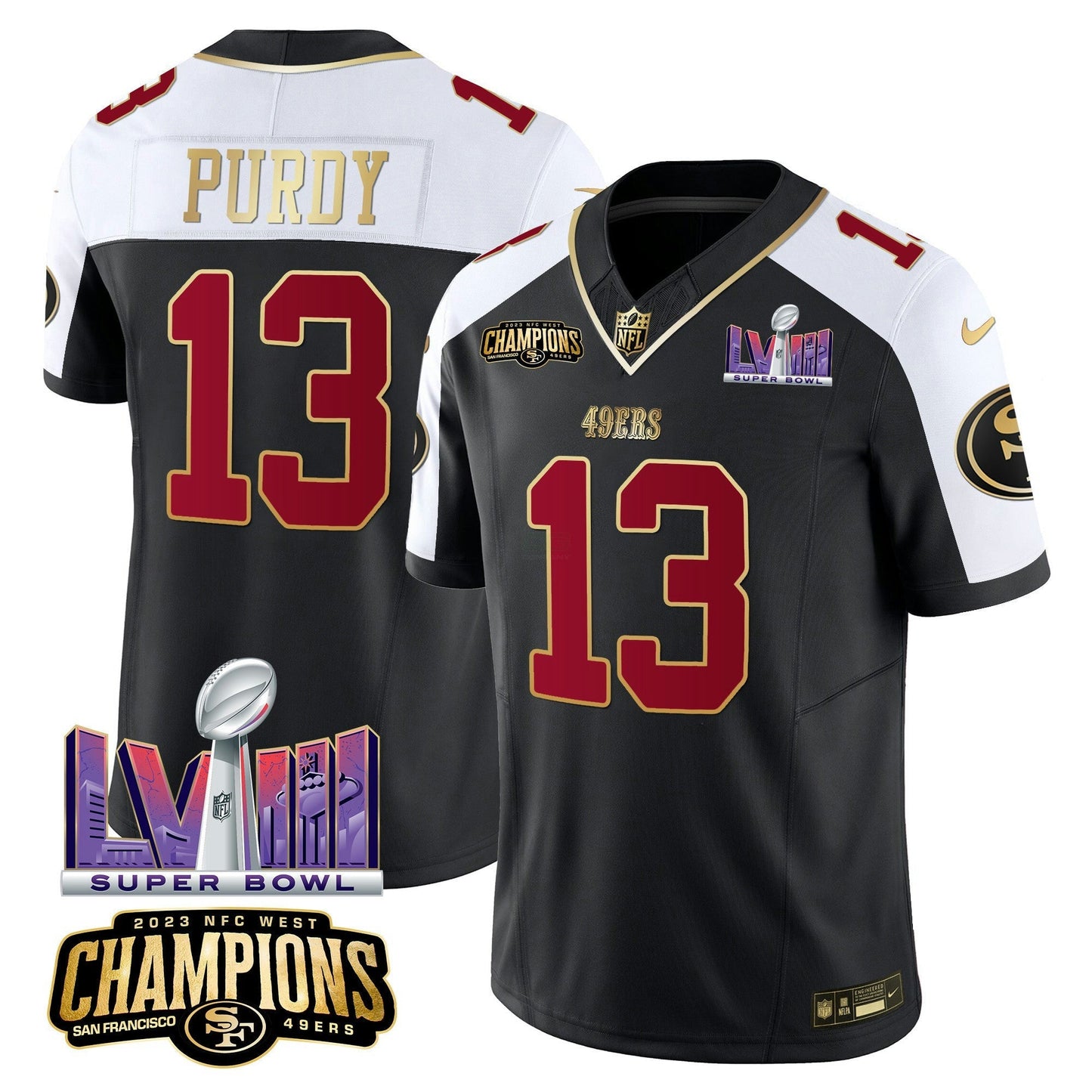 Camisa NFL Men’s NFC West Champions & Super Bowl LVIII Patch Vapor Jersey
