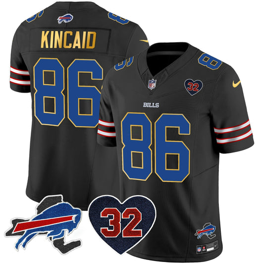 Camisa NFL Men’s O.J. Simpson Patch Dourada Trim Vapor Limited Jersey