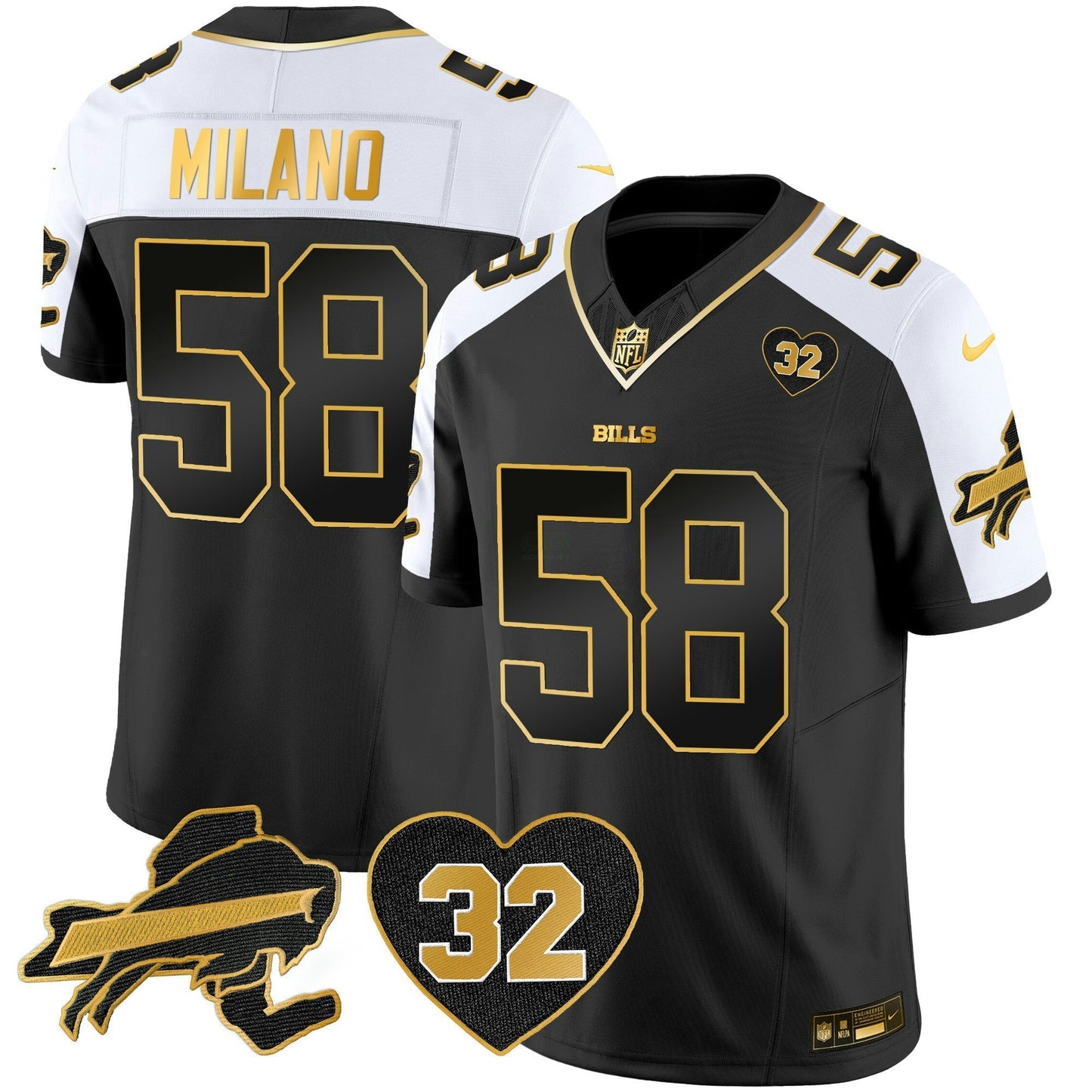 Camisa NFL Men’s O.J. Simpson Patch Dourada Vapor Limited Jersey