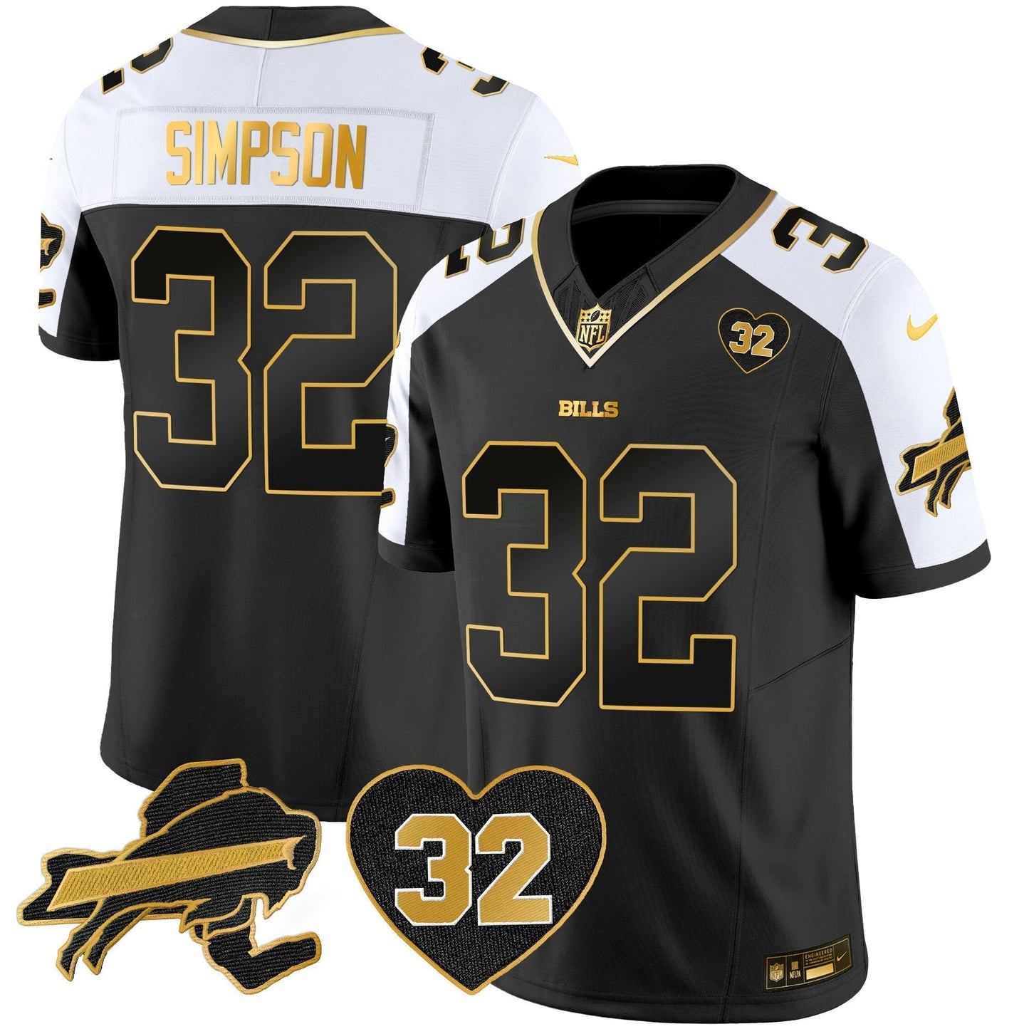 Camisa NFL Men’s O.J. Simpson Patch Dourada Vapor Limited Jersey