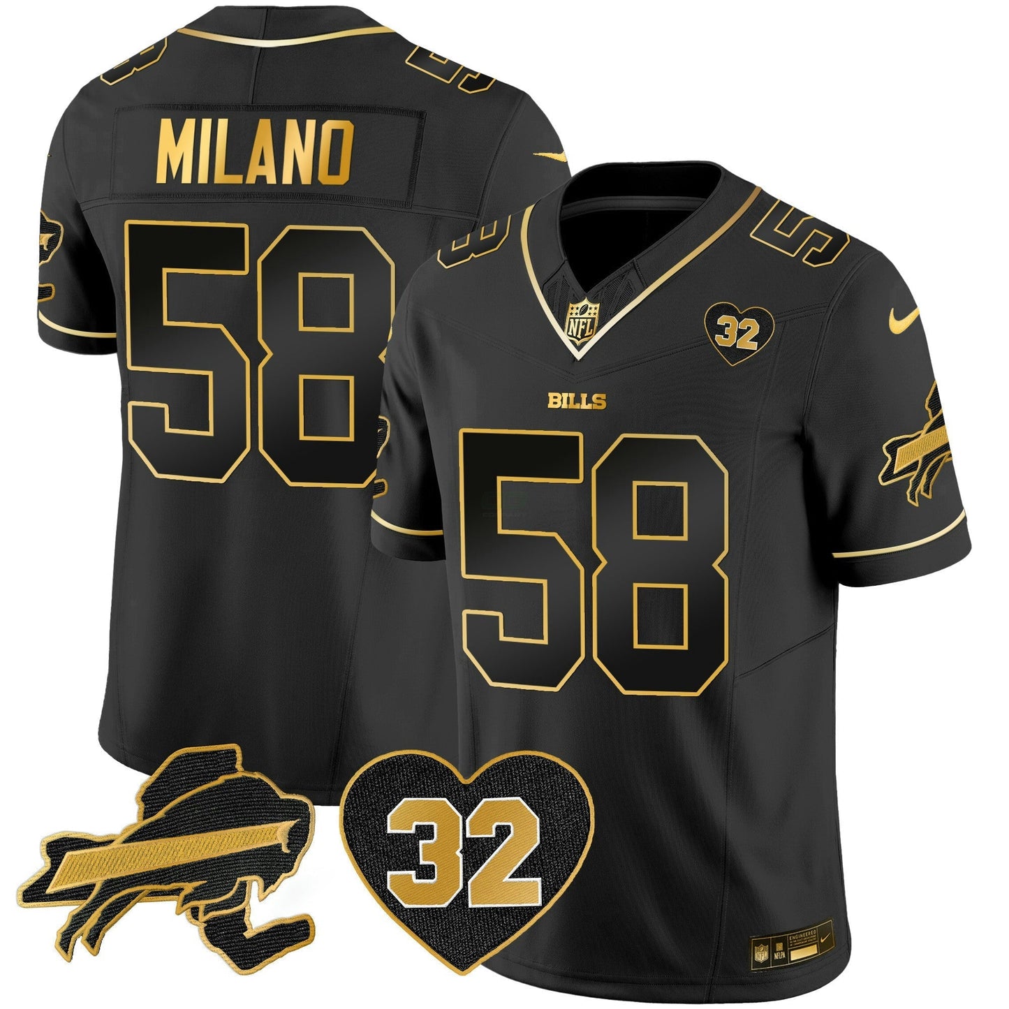 Camisa NFL Men’s O.J. Simpson Patch Dourada Vapor Limited Jersey