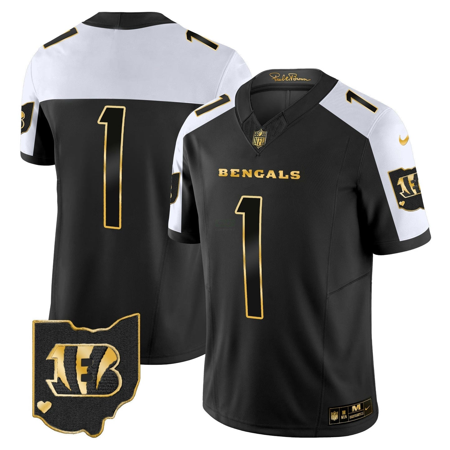 Camisa NFL Men’s Ohio Patch Dourada Vapor Limited Jersey