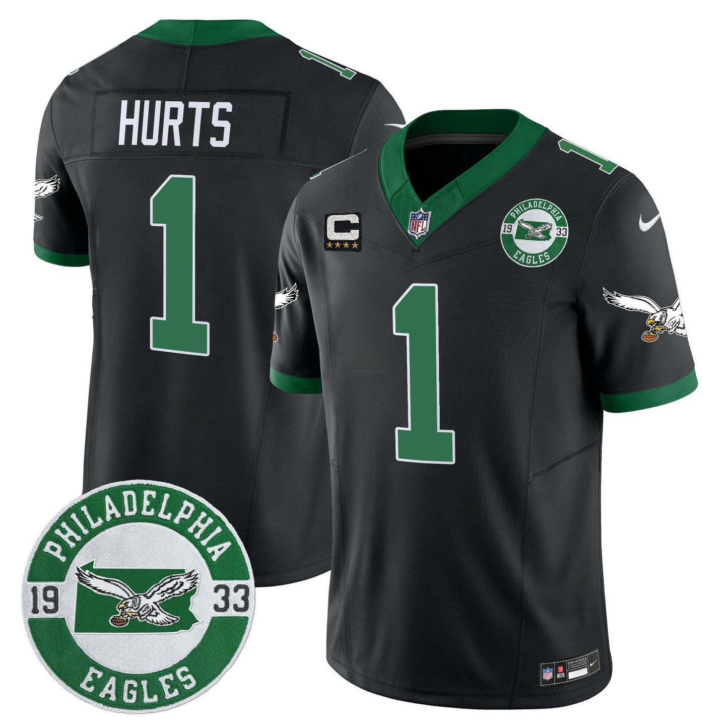 Camisa NFL Men’s Philadelphia 2024 Throwback Vapor Limited Jersey – Est. 1933 Patch