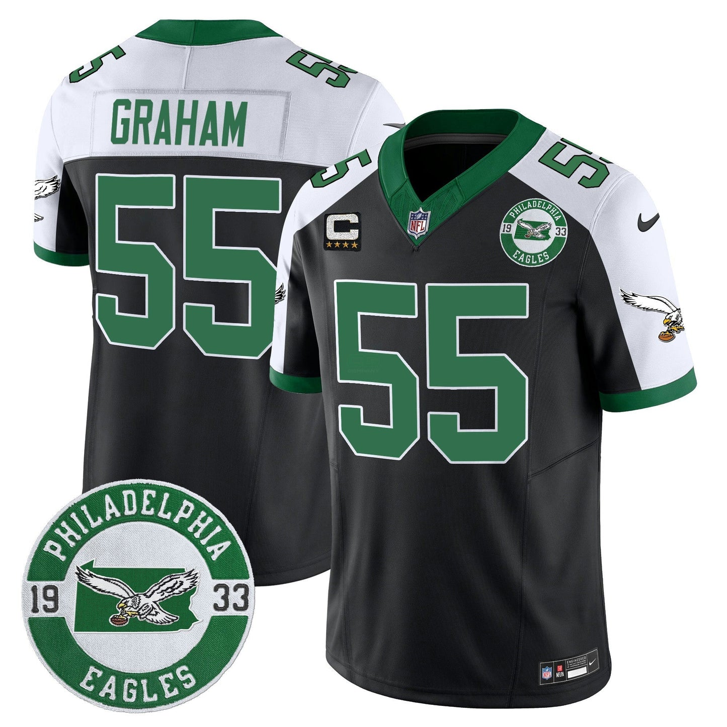 Camisa NFL Men’s Philadelphia 2024 Throwback Vapor Limited Jersey – Est. 1933 Patch