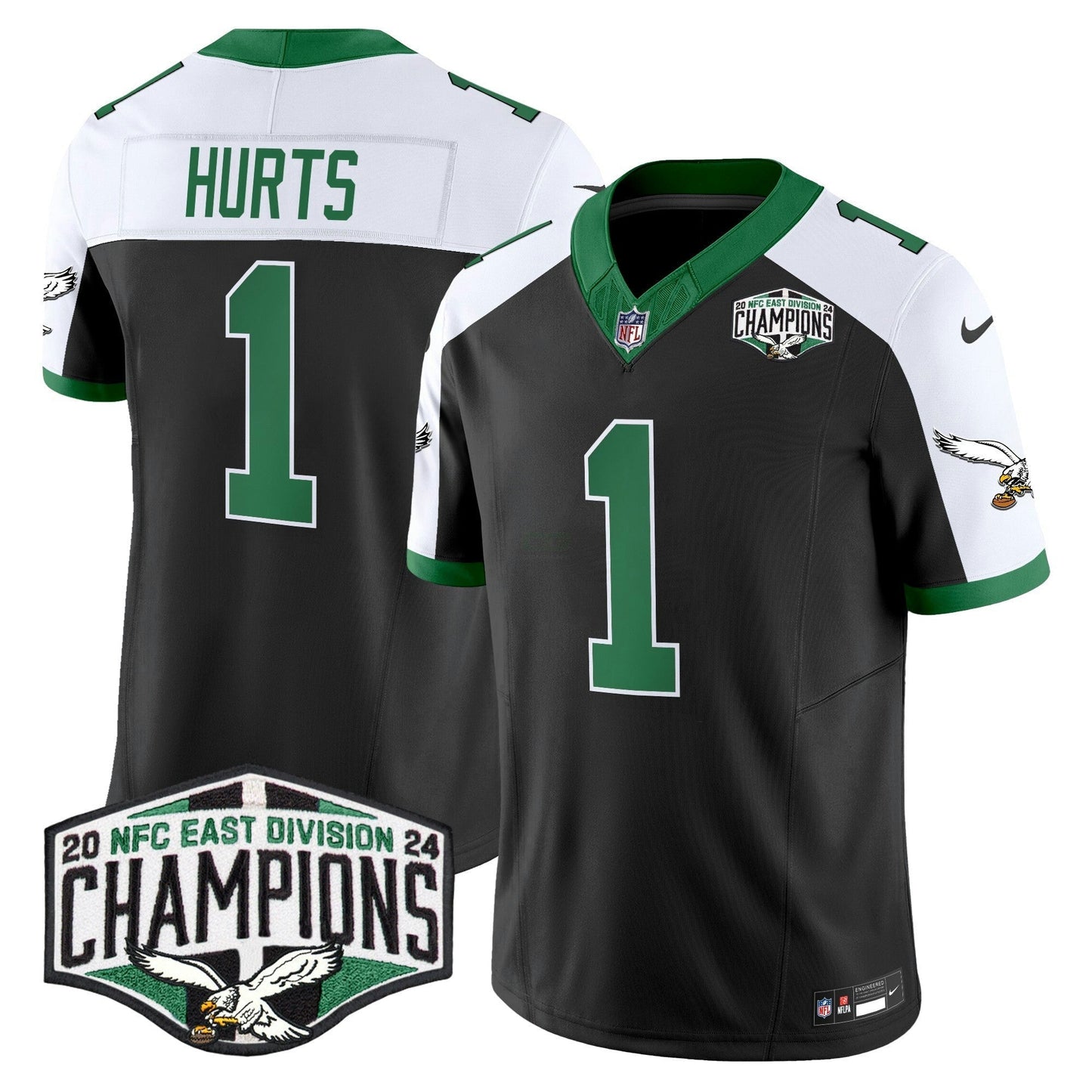 Camisa NFL Men’s Philadelphia Kelly Green 2024 NFC East Division Champions Vapor Limited Jersey
