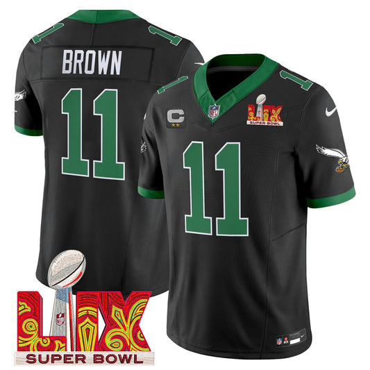 Camisa NFL Men’s Philadelphia Kelly Green Super Bowl LIX Patch Vapor Limited Jersey
