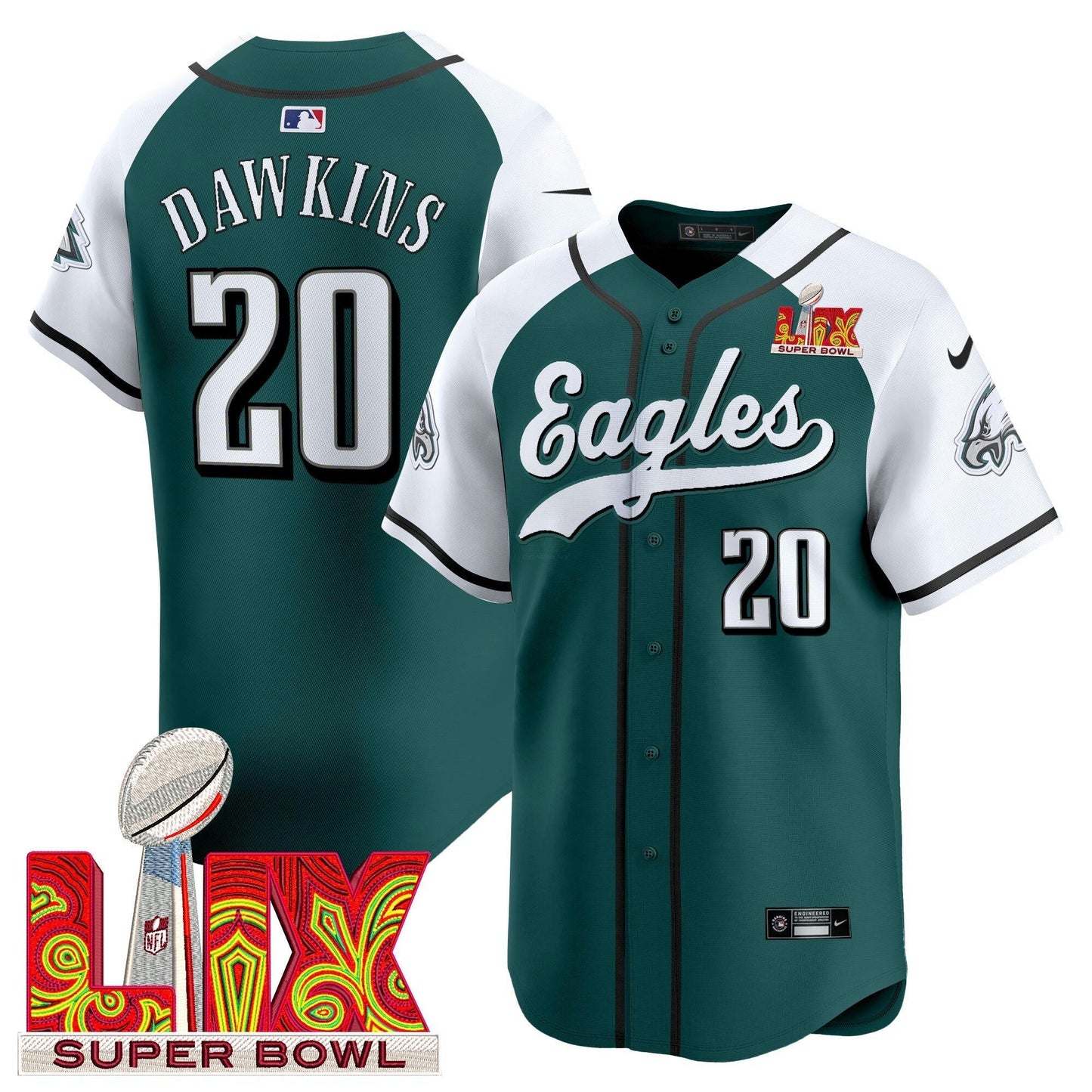 Camisa NFL Men’s Philadelphia Midnight Verde Super Bowl LIX Vapor Jersey