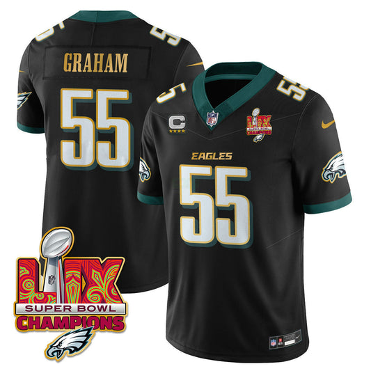Camisa NFL Men’s Philadelphia Super Bowl LIX Champions Dourada Trim Vapor Limited Jersey