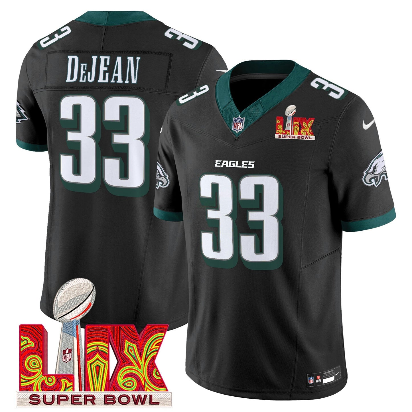 Camisa NFL Men’s Philadelphia Super Bowl LIX Patch Vapor Limited Jersey