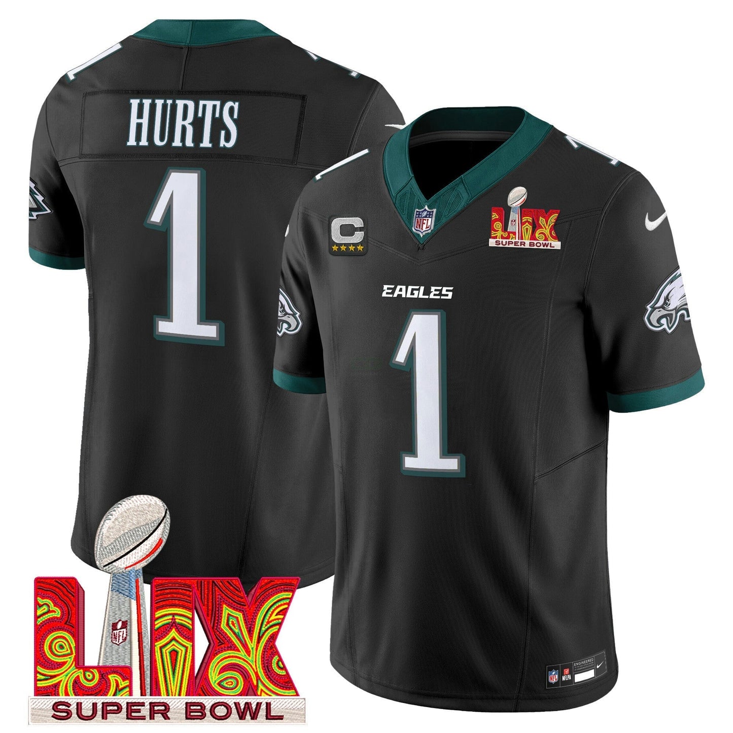 Camisa NFL Men’s Philadelphia Super Bowl LIX Patch Vapor Limited Jersey