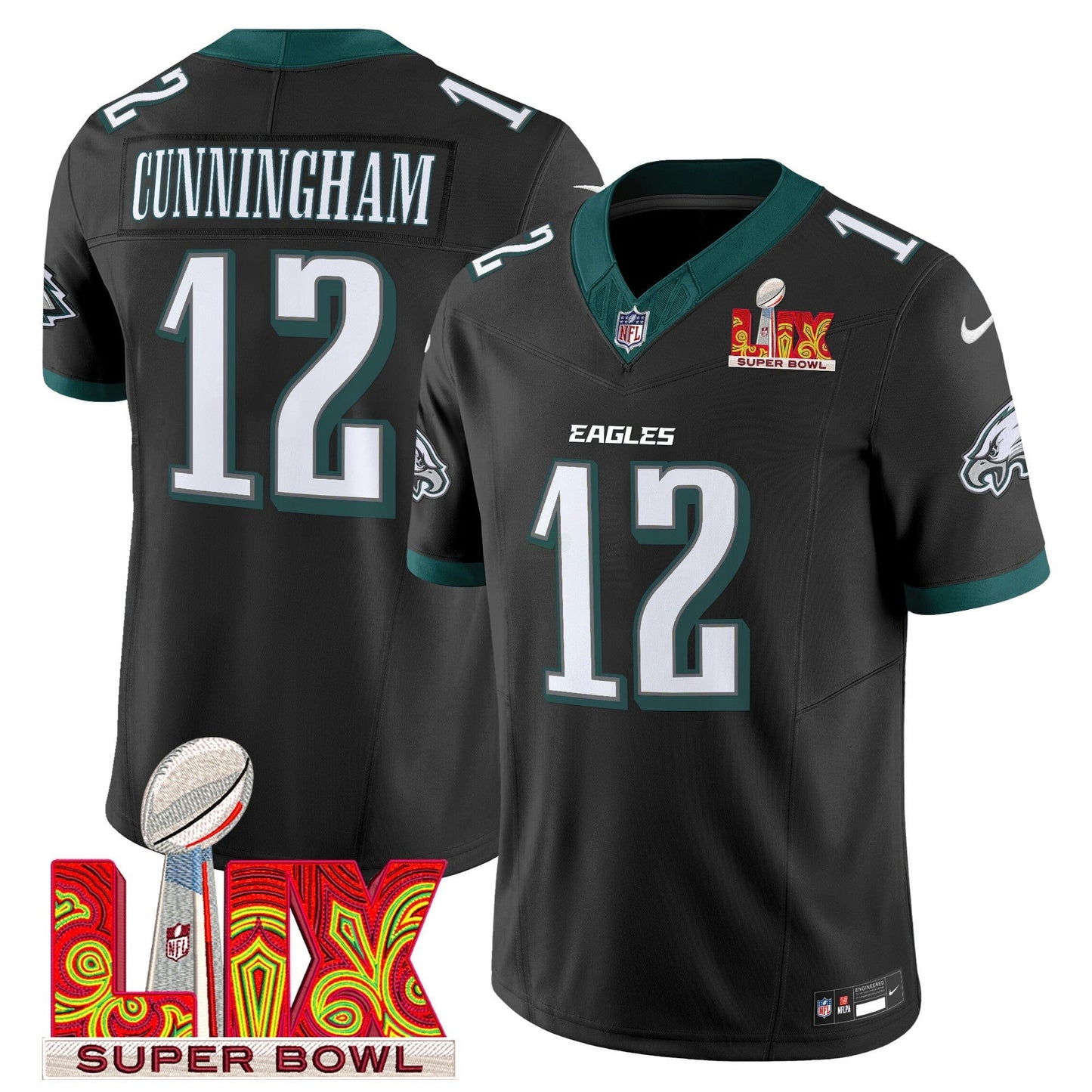 Camisa NFL Men’s Philadelphia Super Bowl LIX Patch Vapor Limited Jersey