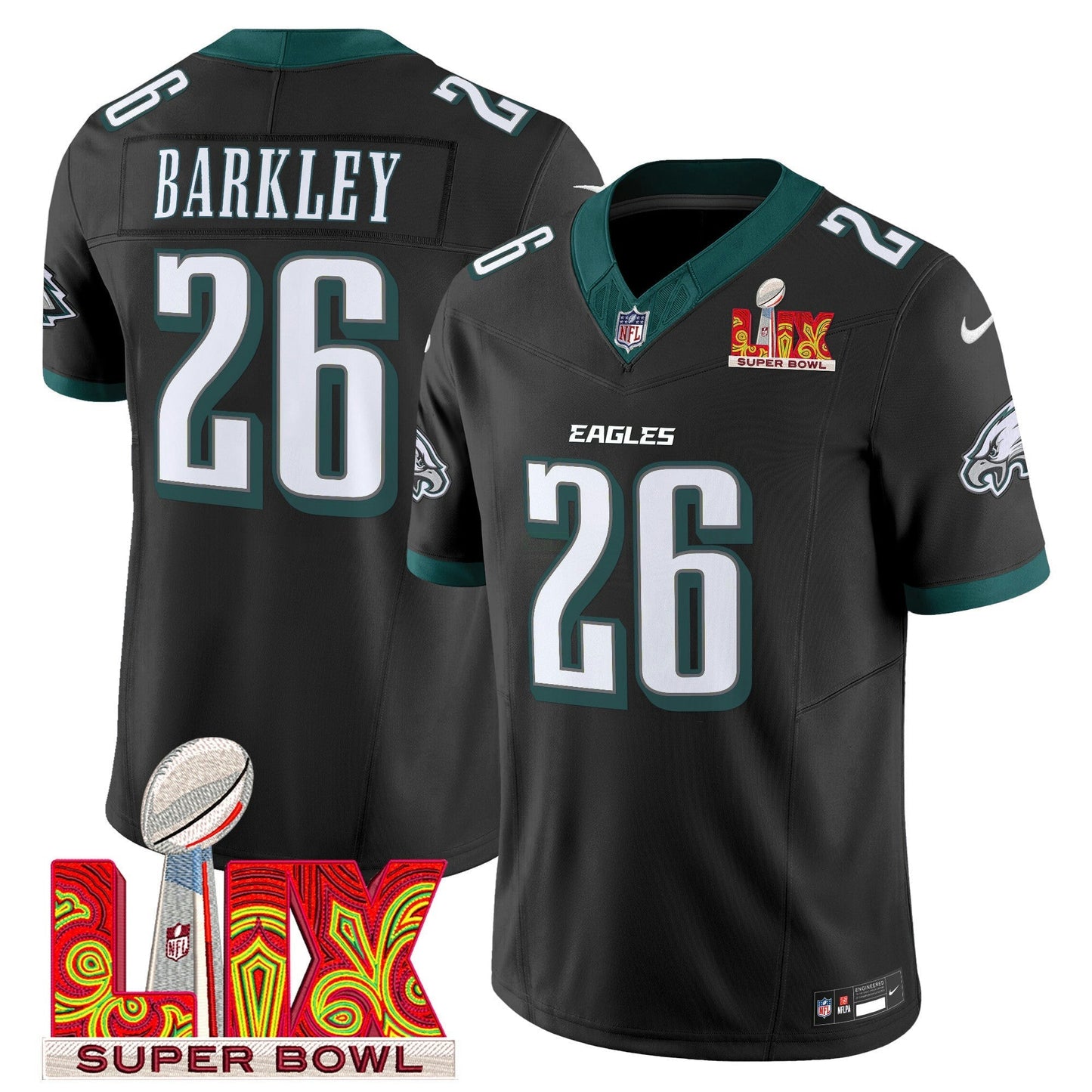 Camisa NFL Men’s Philadelphia Super Bowl LIX Patch Vapor Limited Jersey
