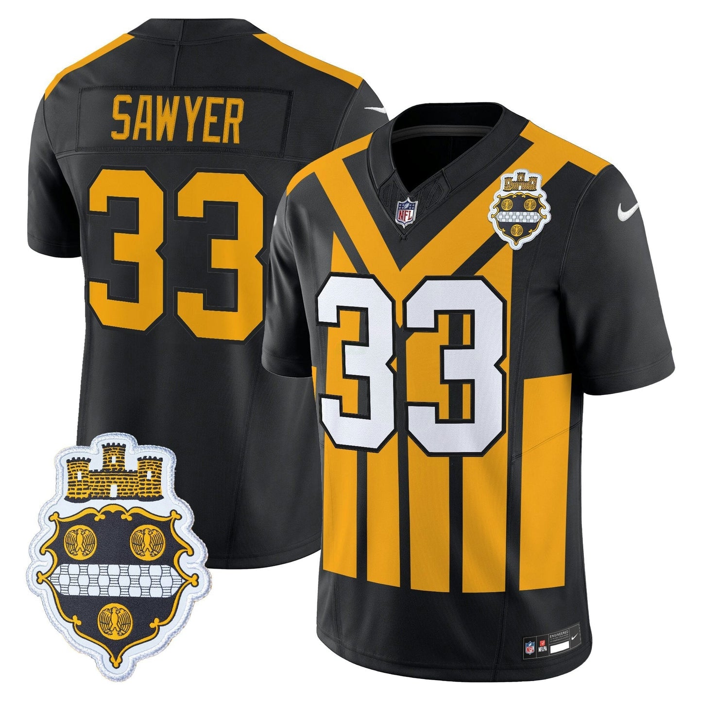 Camisa NFL Men’s Pittsburgh 1933 Patch Throwback Vapor Limited Jersey