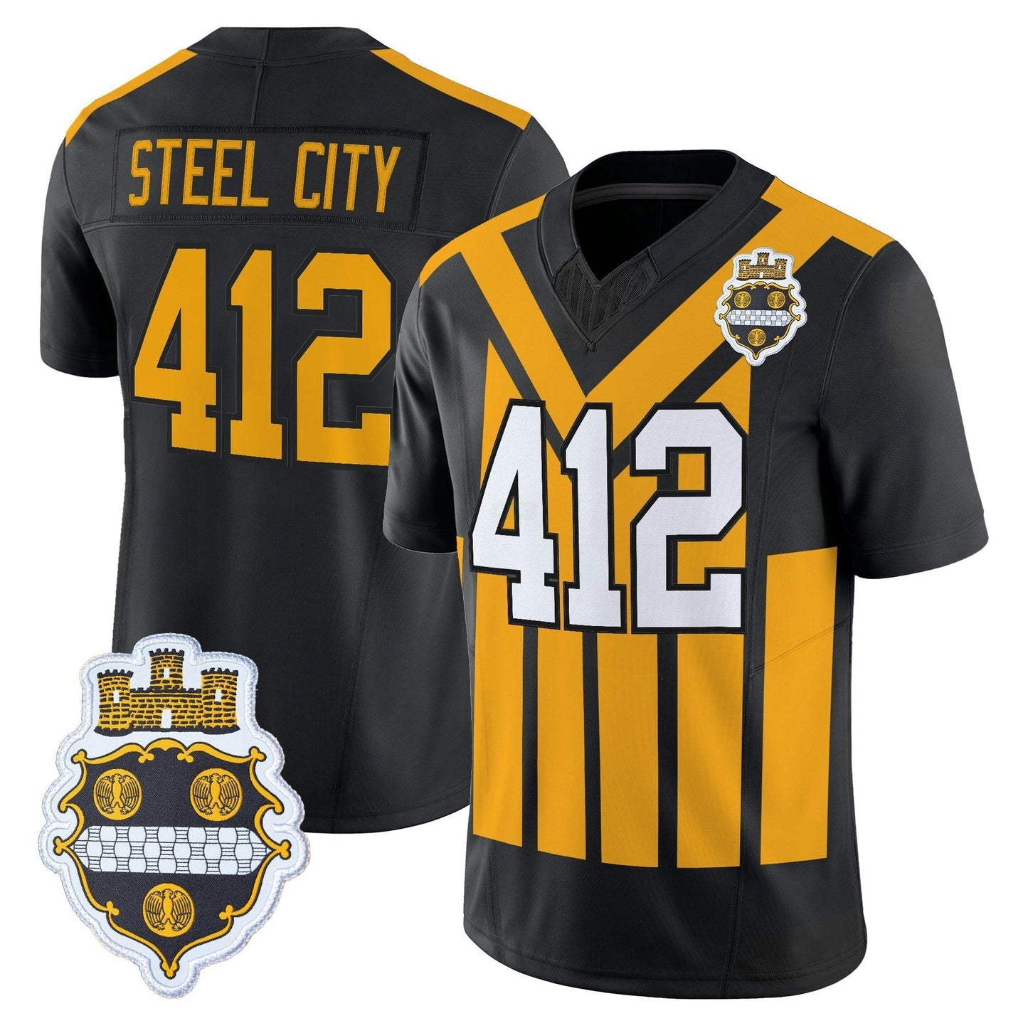 Camisa NFL Men’s Pittsburgh 1933 Patch Throwback Vapor Limited Jersey V2