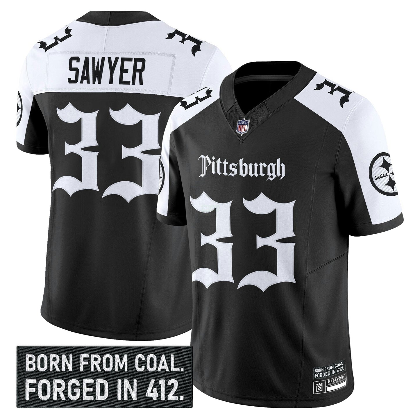 Camisa NFL Men’s Pittsburgh ‘Gothic Steel City Edition’ Vapor Limited Jersey