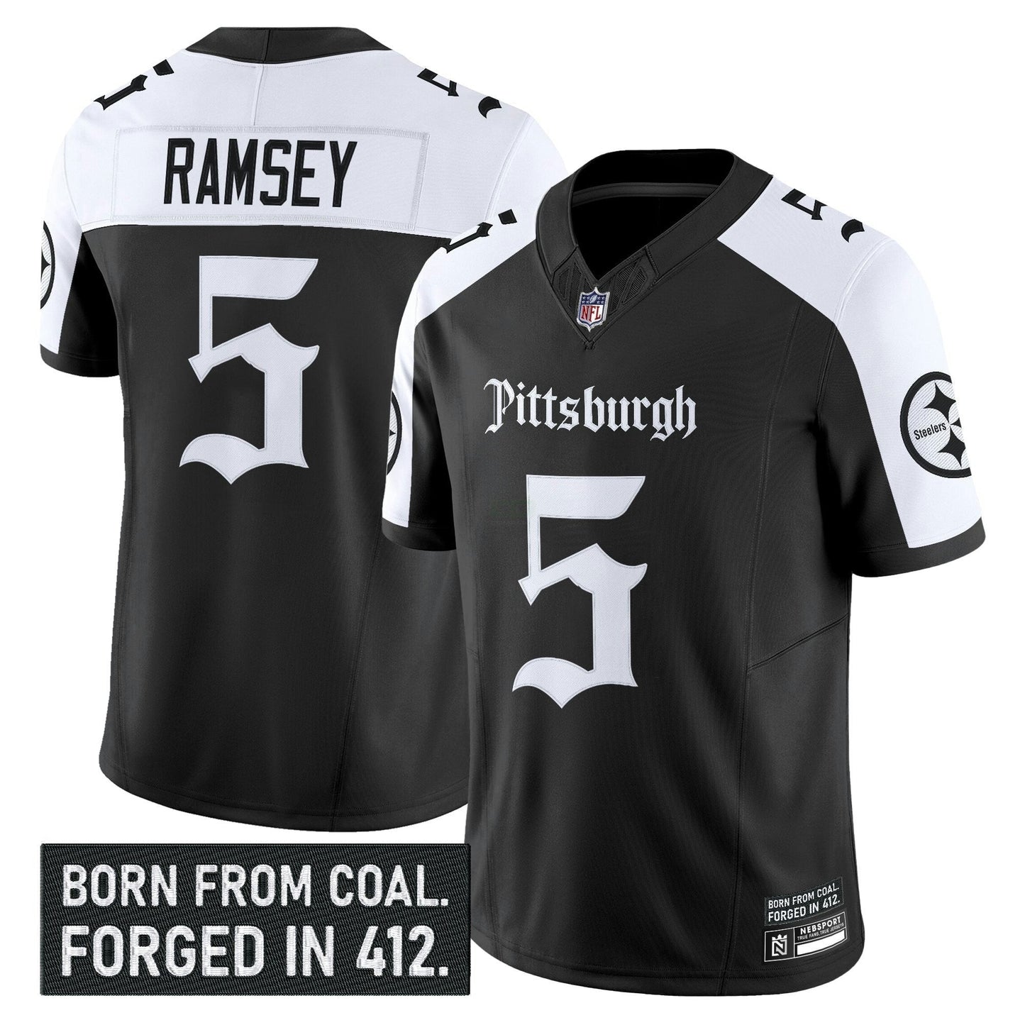 Camisa NFL Men’s Pittsburgh ‘Gothic Steel City Edition’ Vapor Limited Jersey