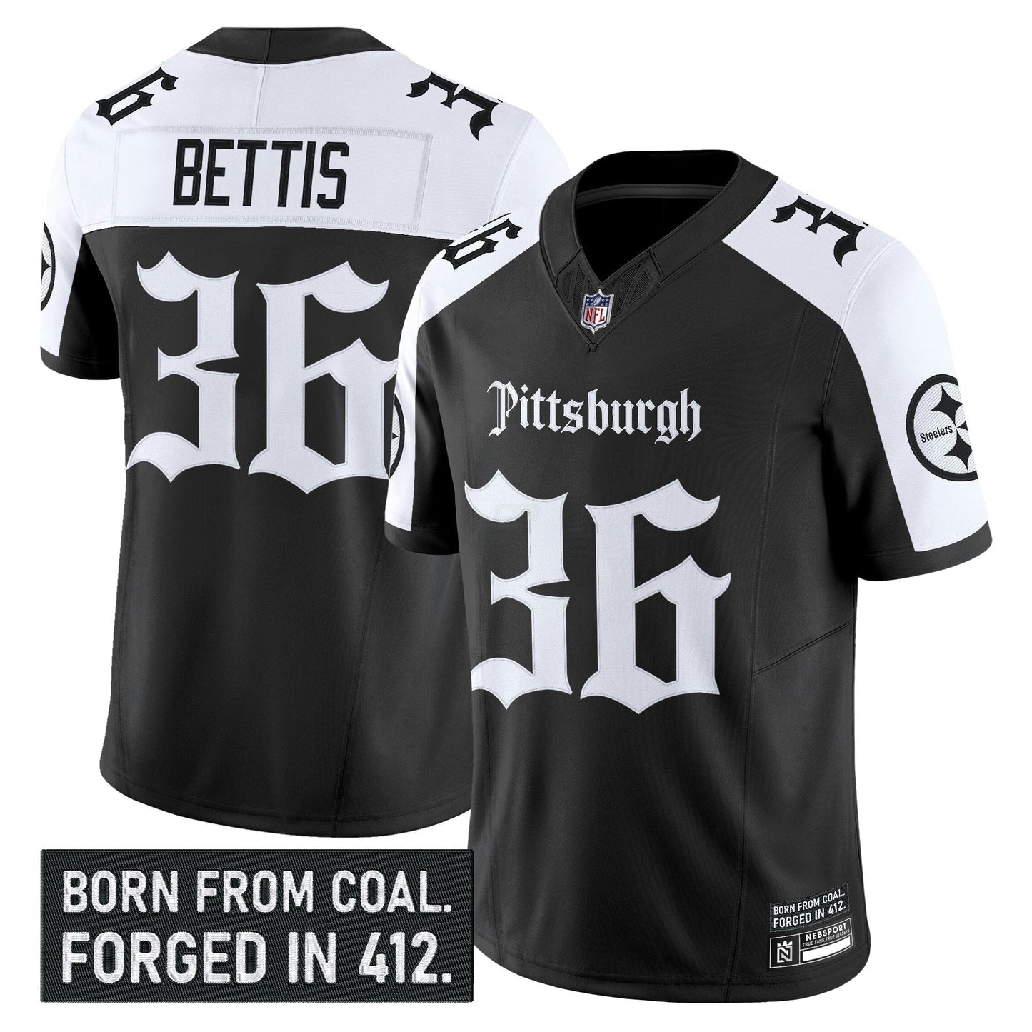 Camisa NFL Men’s Pittsburgh ‘Gothic Steel City Edition’ Vapor Limited Jersey