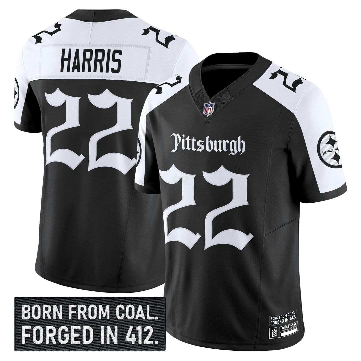Camisa NFL Men’s Pittsburgh ‘Gothic Steel City Edition’ Vapor Limited Jersey