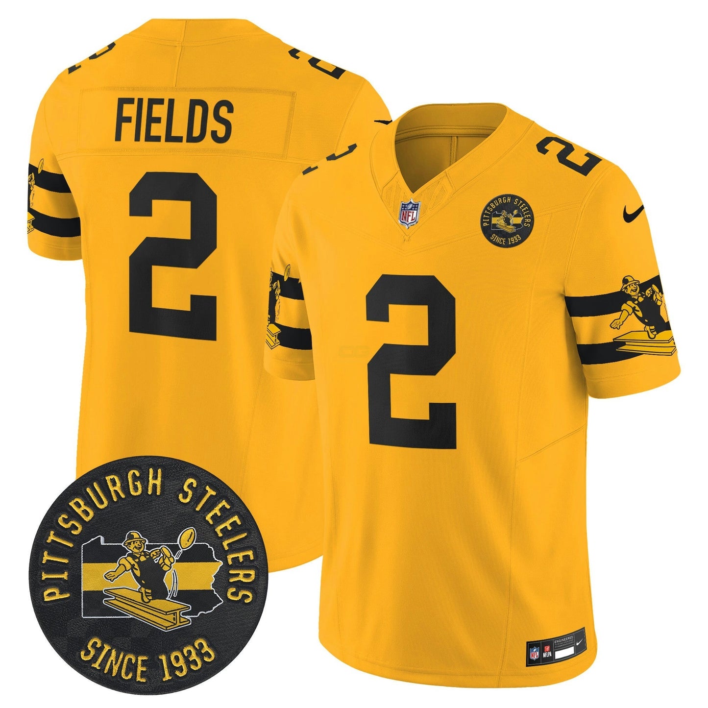 Camisa NFL Men’s Pittsburgh Throwback 1933 Patch Vapor Limited Jersey