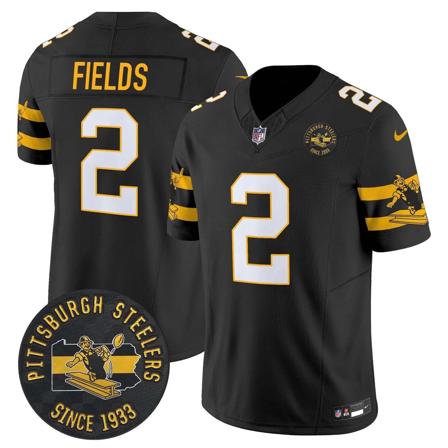 Camisa NFL Men’s Pittsburgh Throwback 1933 Patch Vapor Limited Jersey
