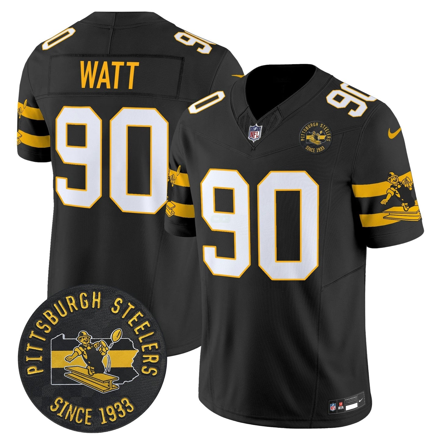 Camisa NFL Men’s Pittsburgh Throwback 1933 Patch Vapor Limited Jersey