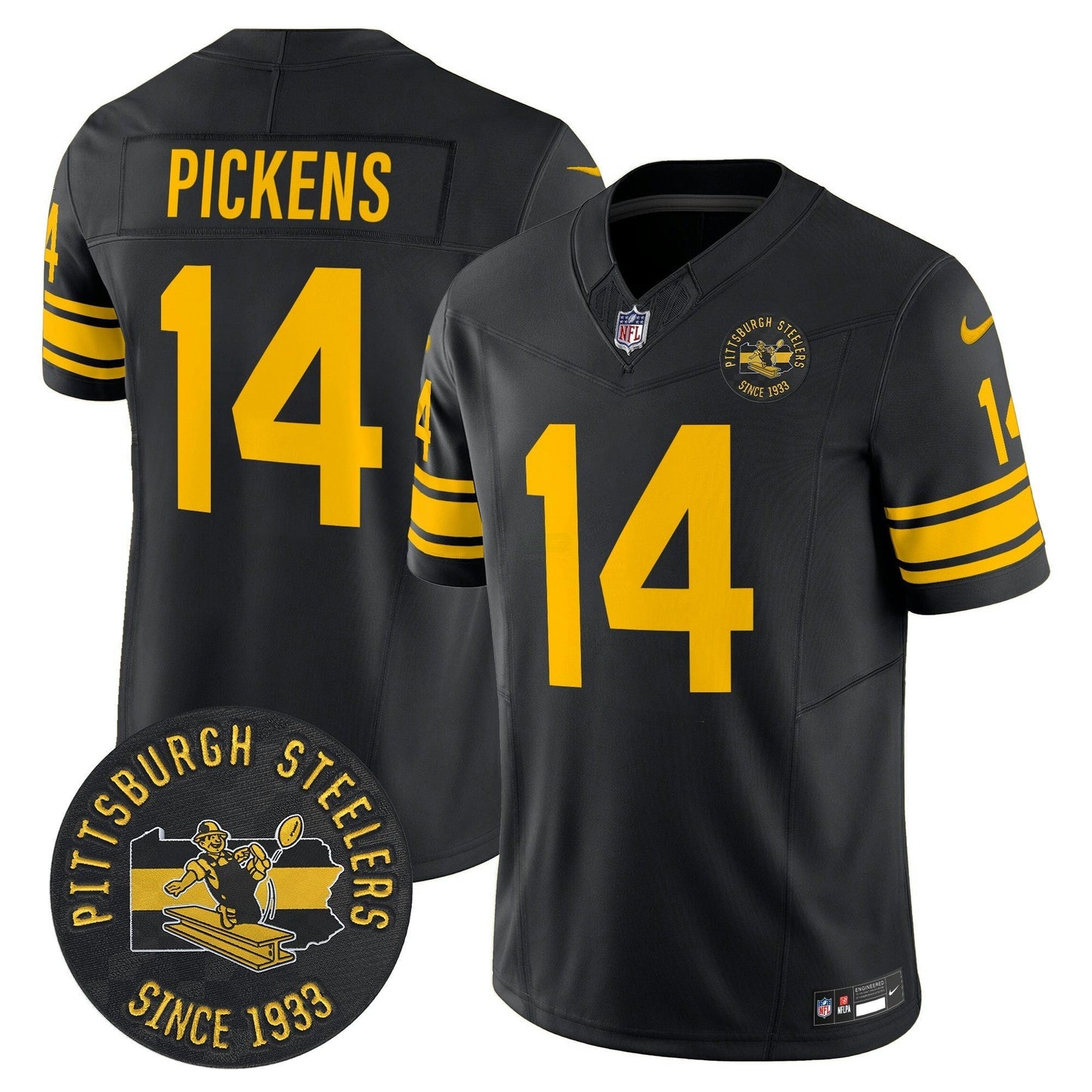 Camisa NFL Men’s Pittsburgh Throwback 1962 Vapor Limited Jersey – Est. 1933 Patch