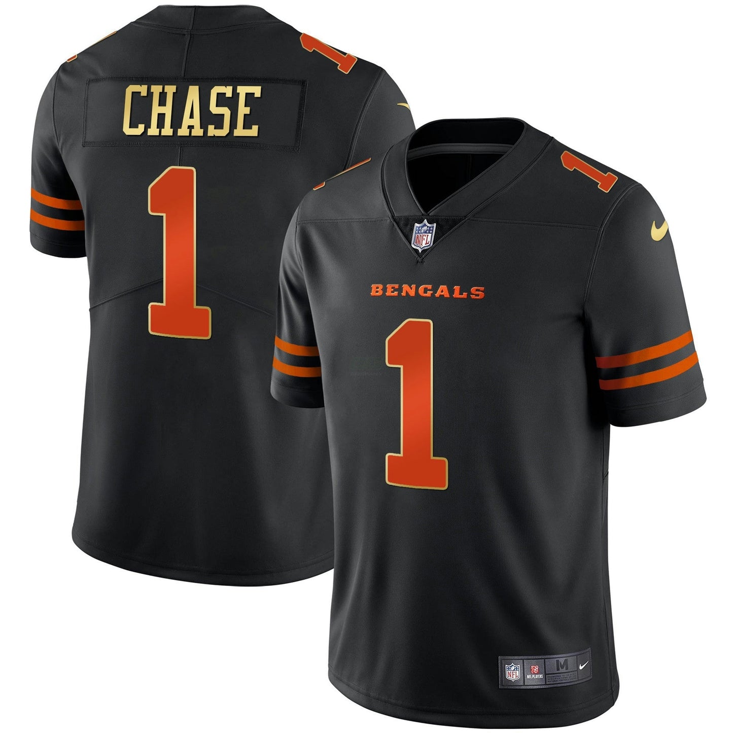 Camisa NFL Men’s Preta Dourada & Branca Dourada Vapor Jersey