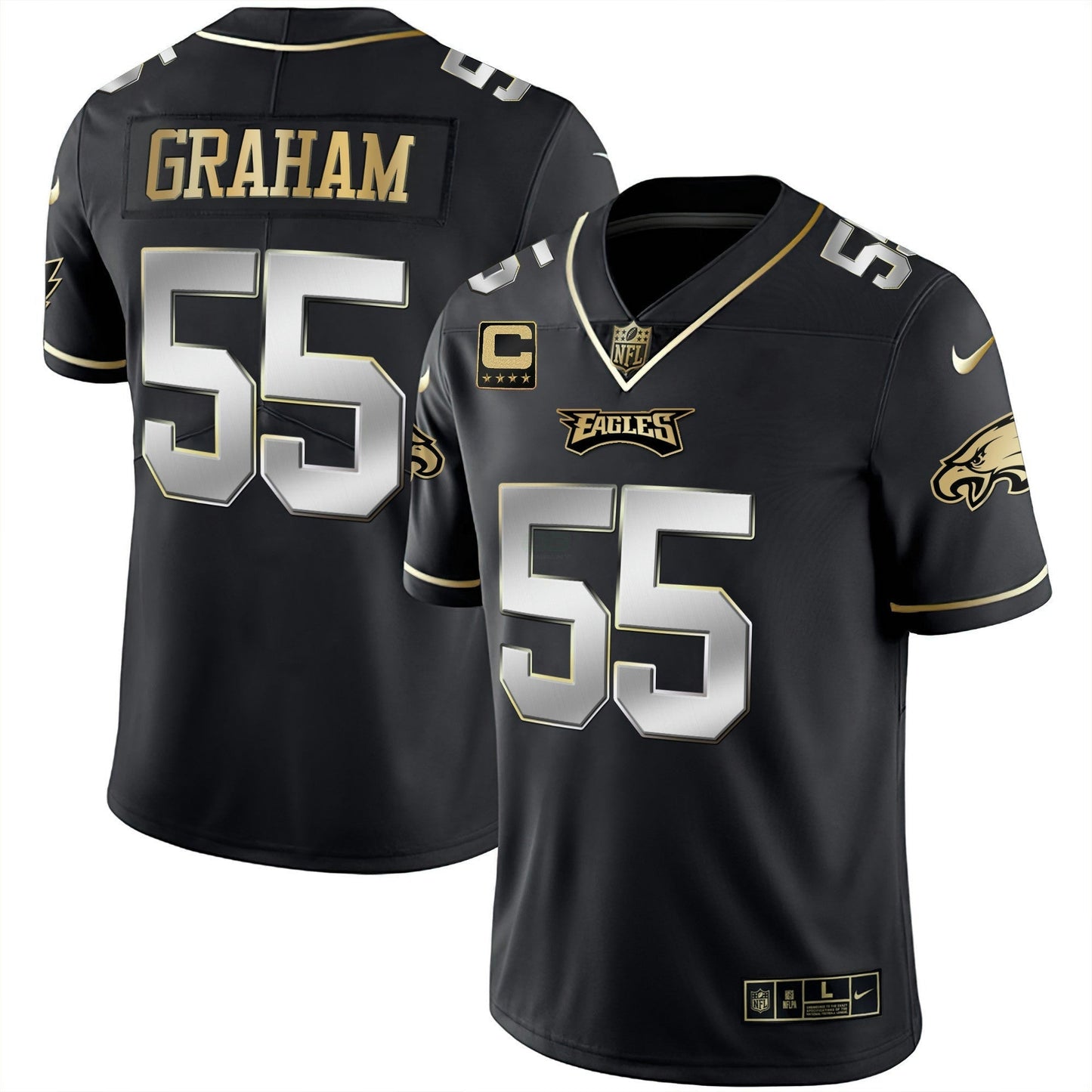 Camisa NFL Men’s Preta Prata Limited