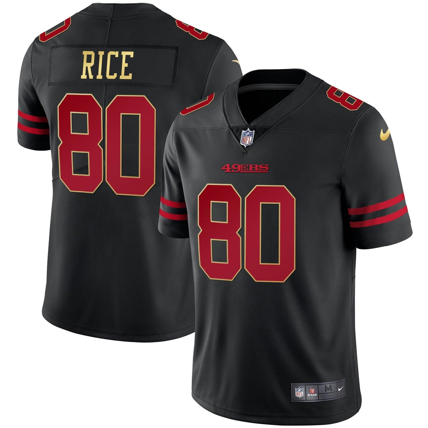 Camisa NFL Men’s Preta Vermelha Dourada Blooded Jersey