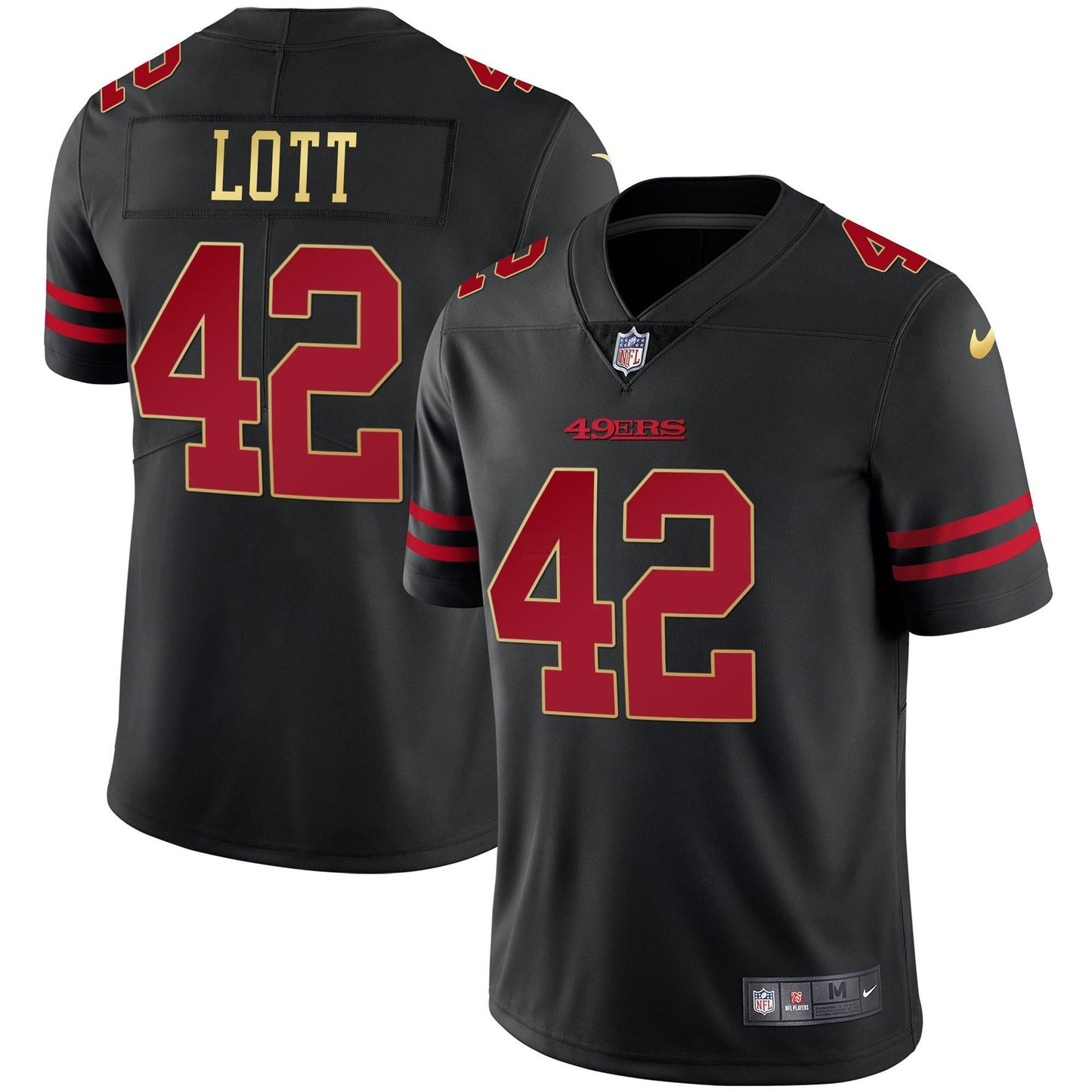 Camisa NFL Men’s Preta Vermelha Dourada Blooded Jersey