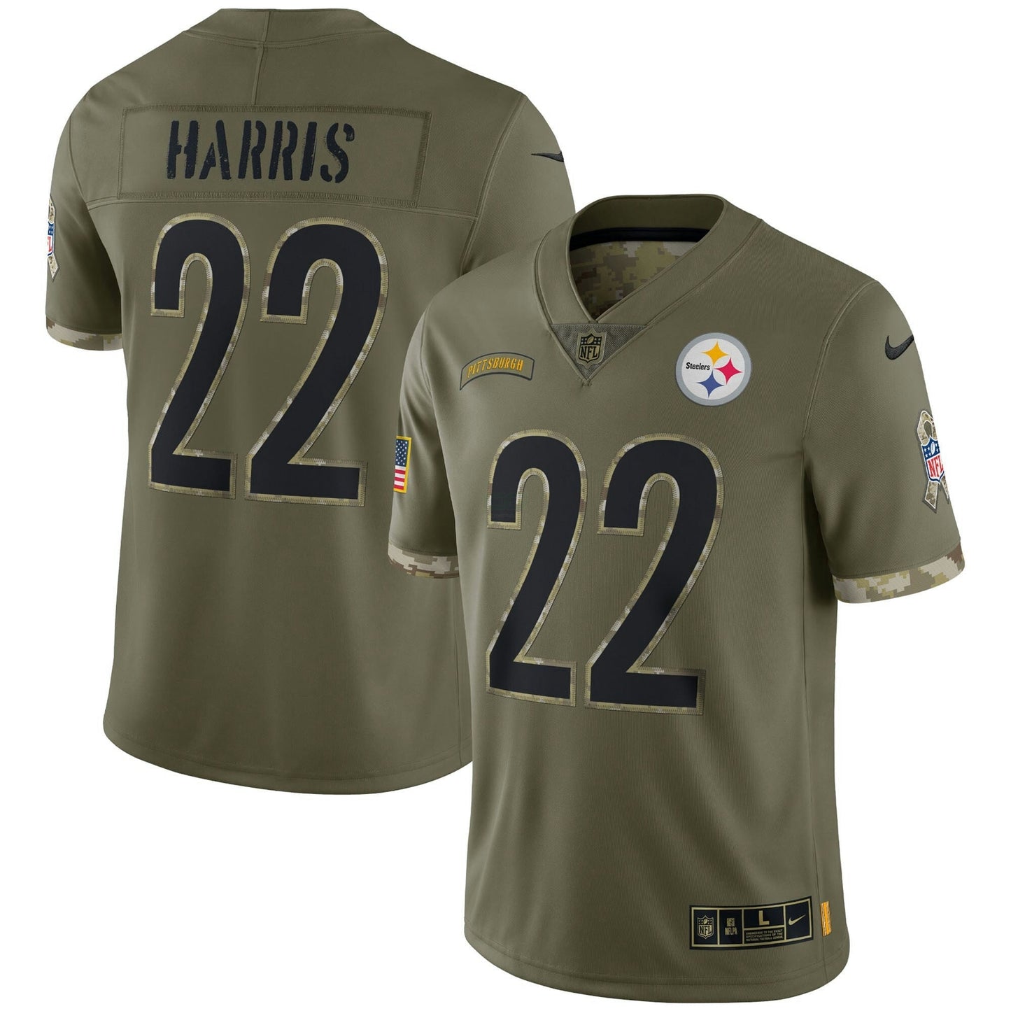 Camisa NFL Pittsburgh Steelers Men’s Salute To Service 2022 Limited – Olive - Salute To Service