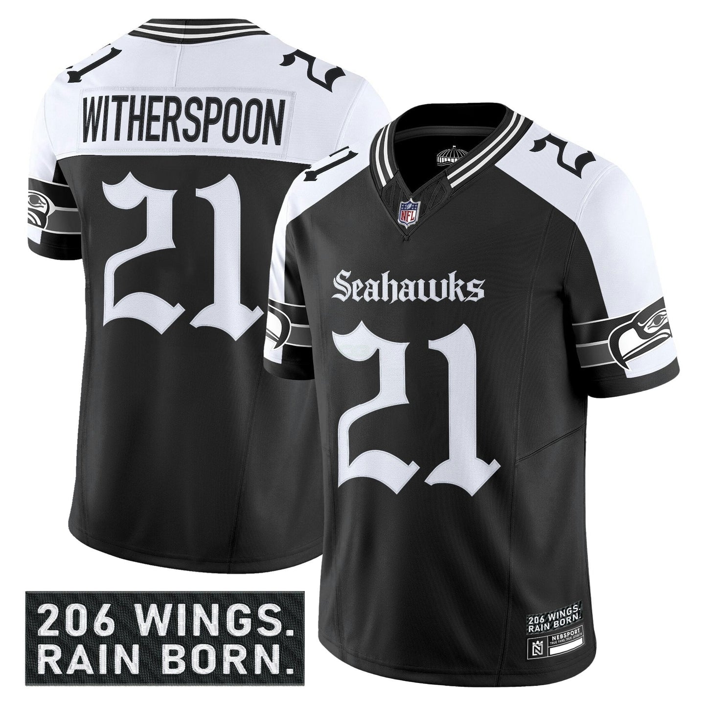 Camisa NFL Men’s Seattle ‘Gothic Rain City Shadows Edition’ Vapor Limited Jersey